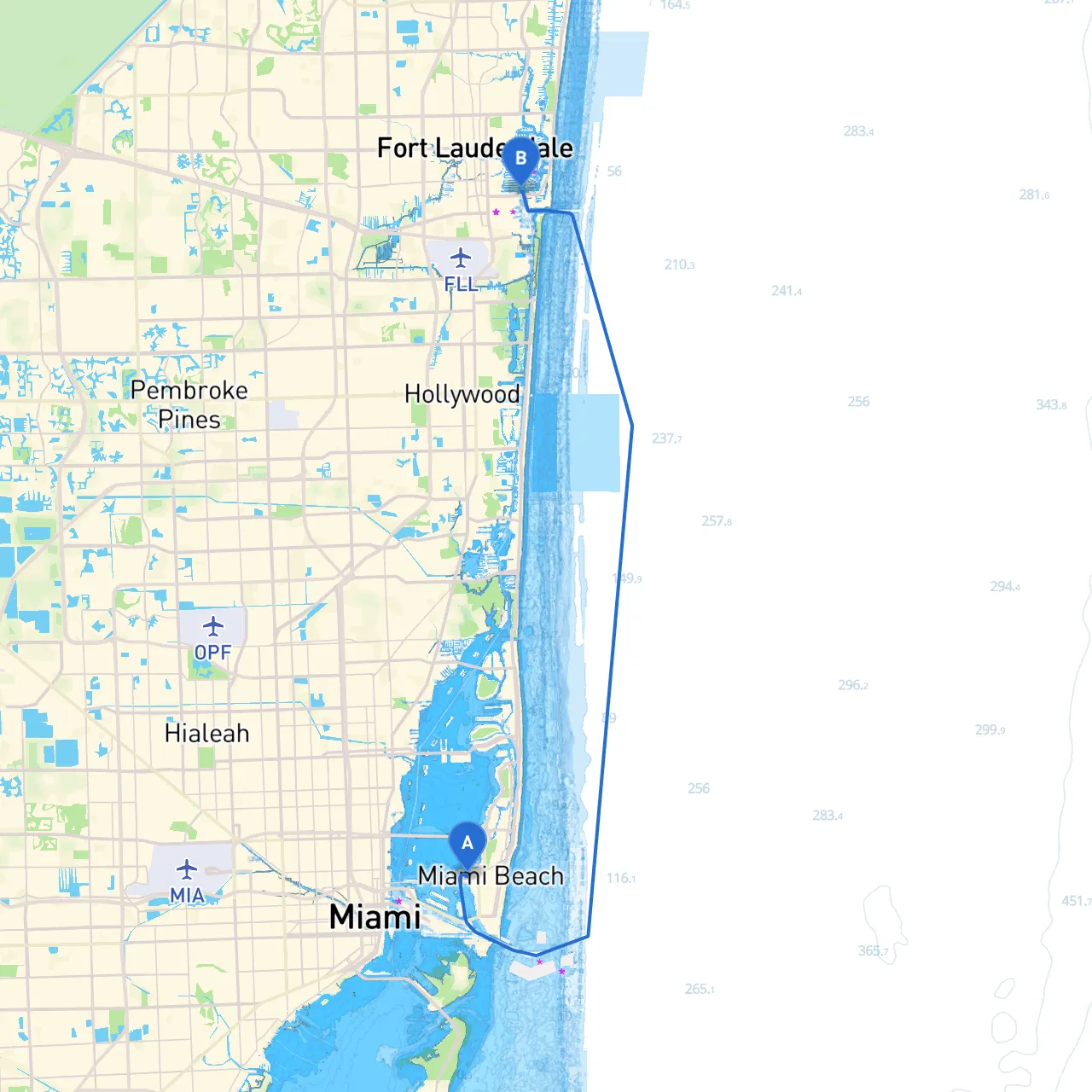 Miami Beach to Ft. Lauderdale