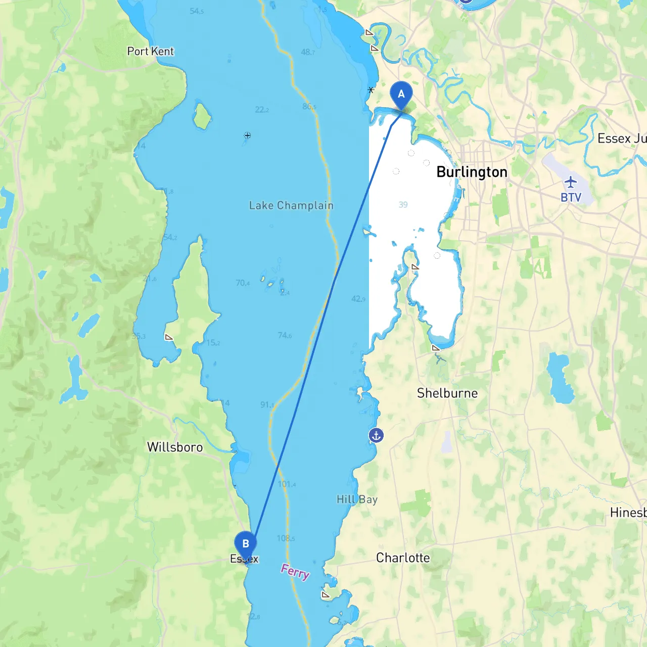 Burlington to Essex