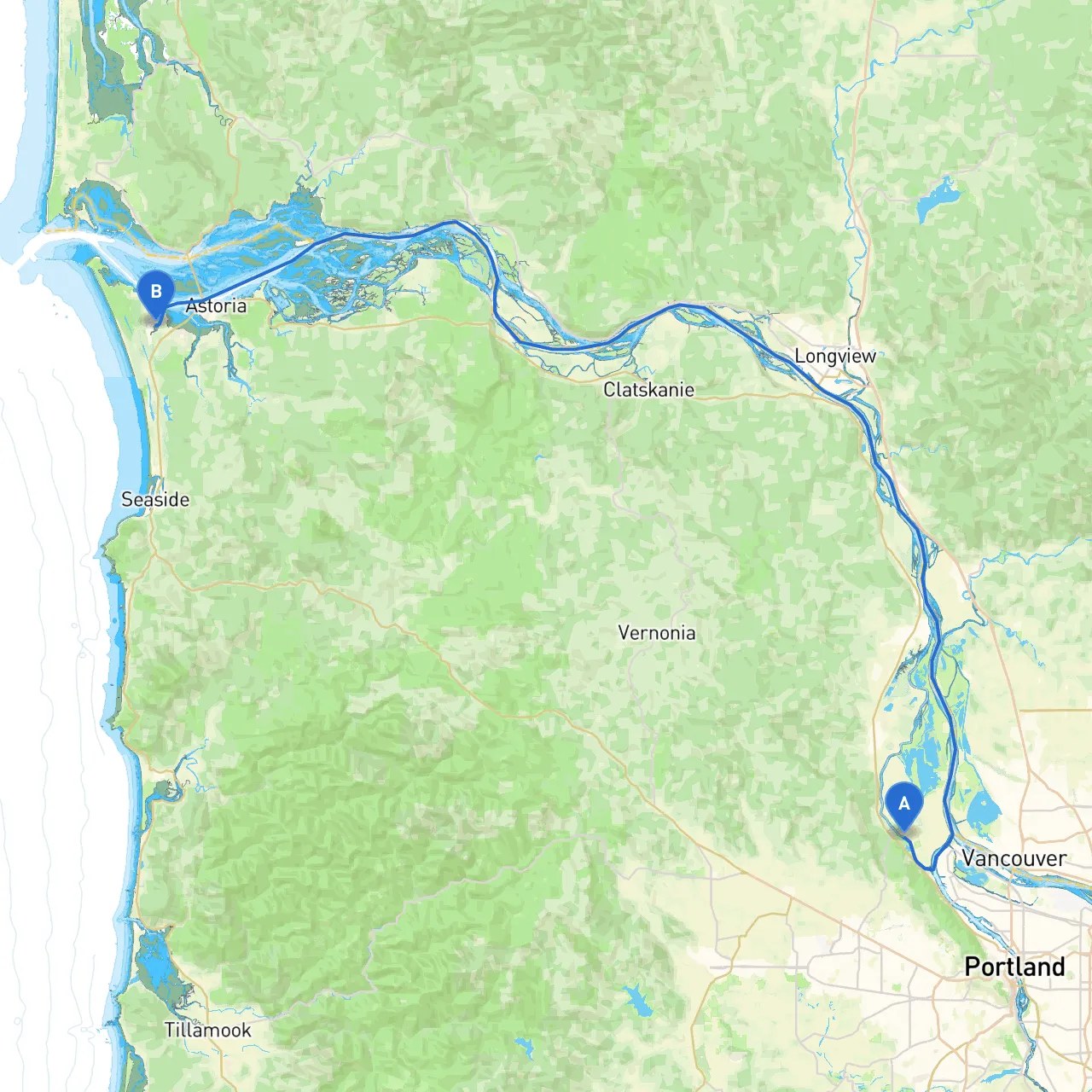 Portland to Warrenton