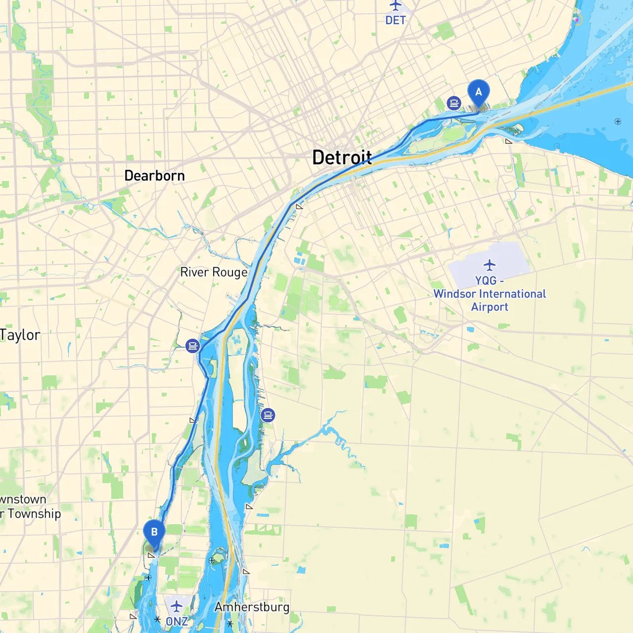 Detroit to Trenton