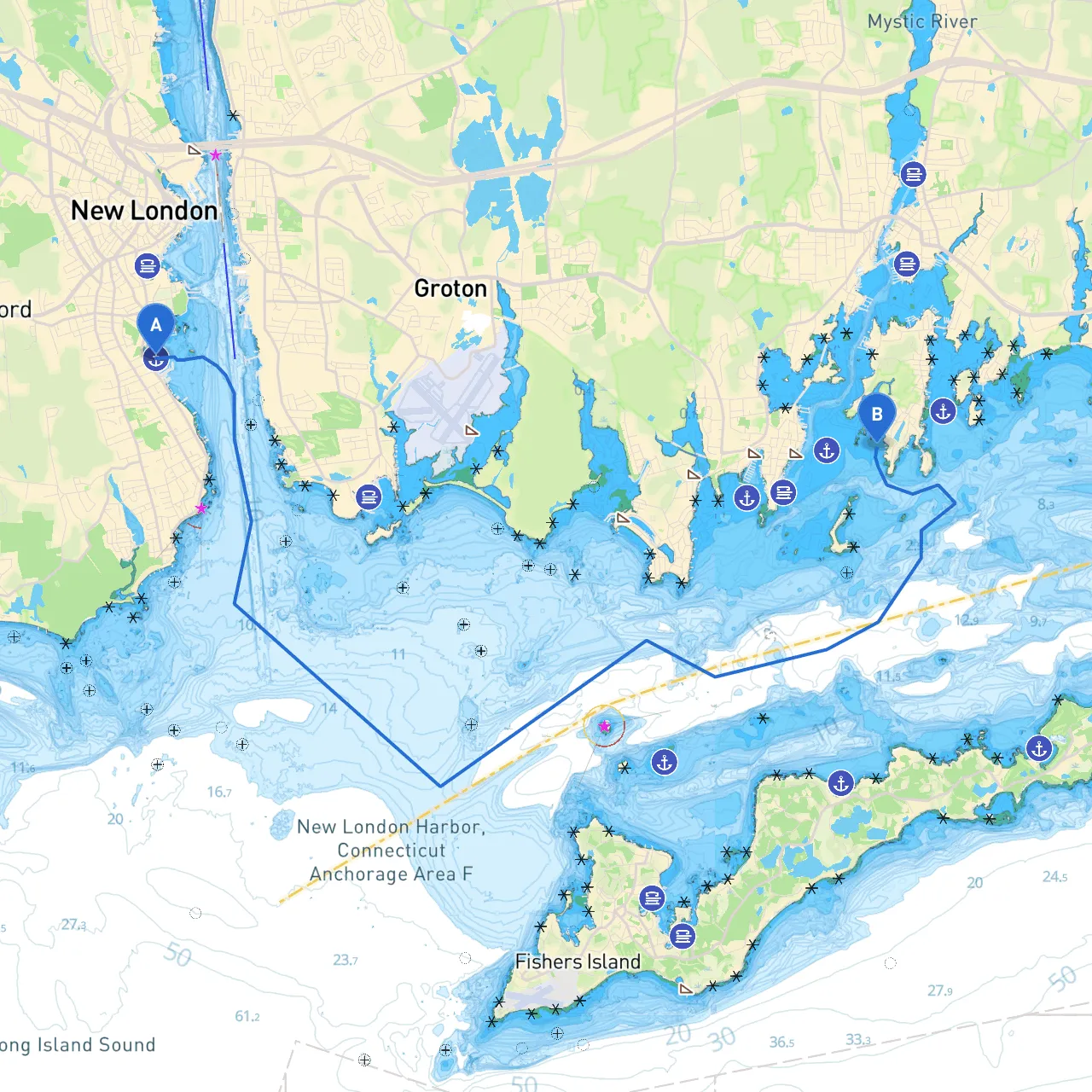 New London to Stonington