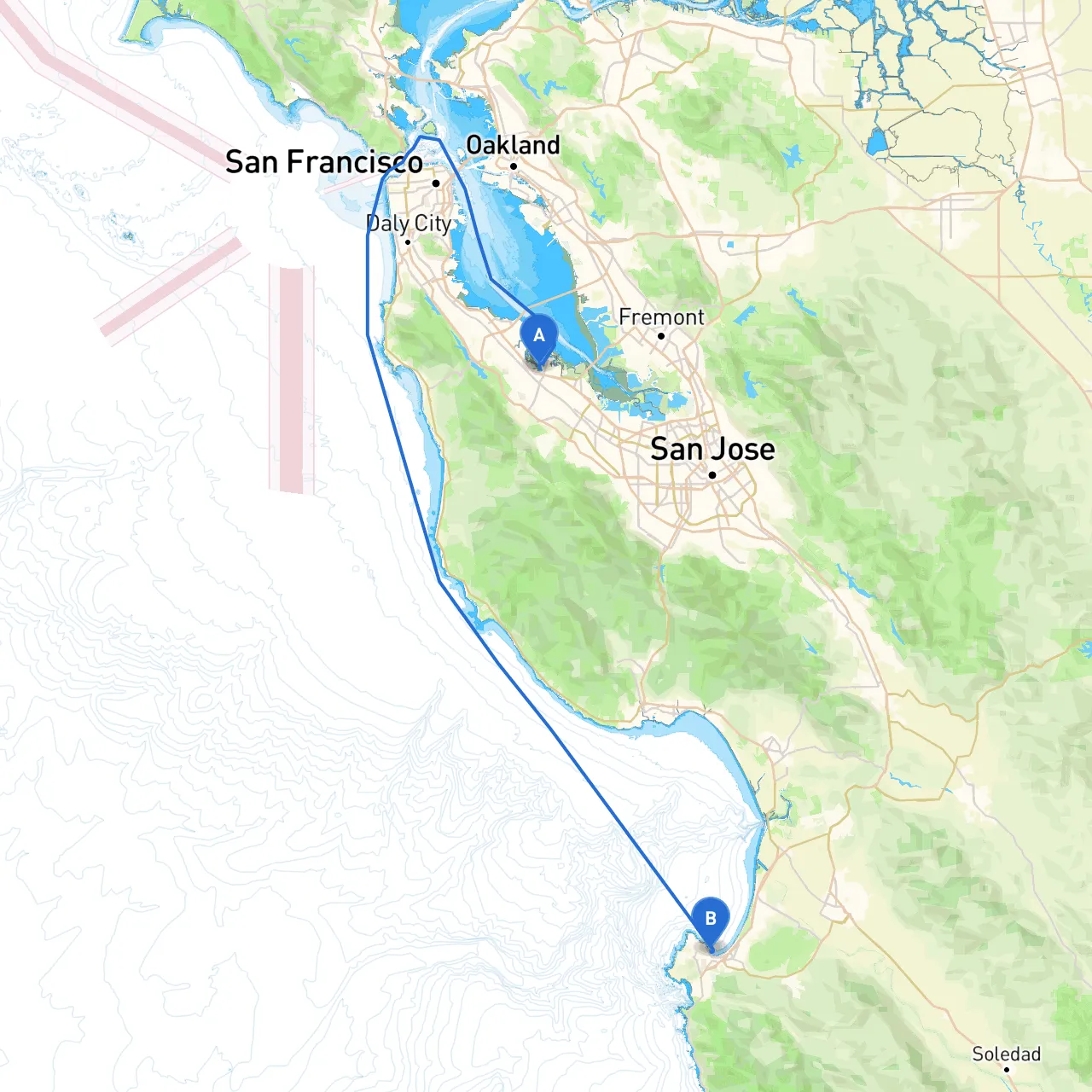 Redwood City to Monterey