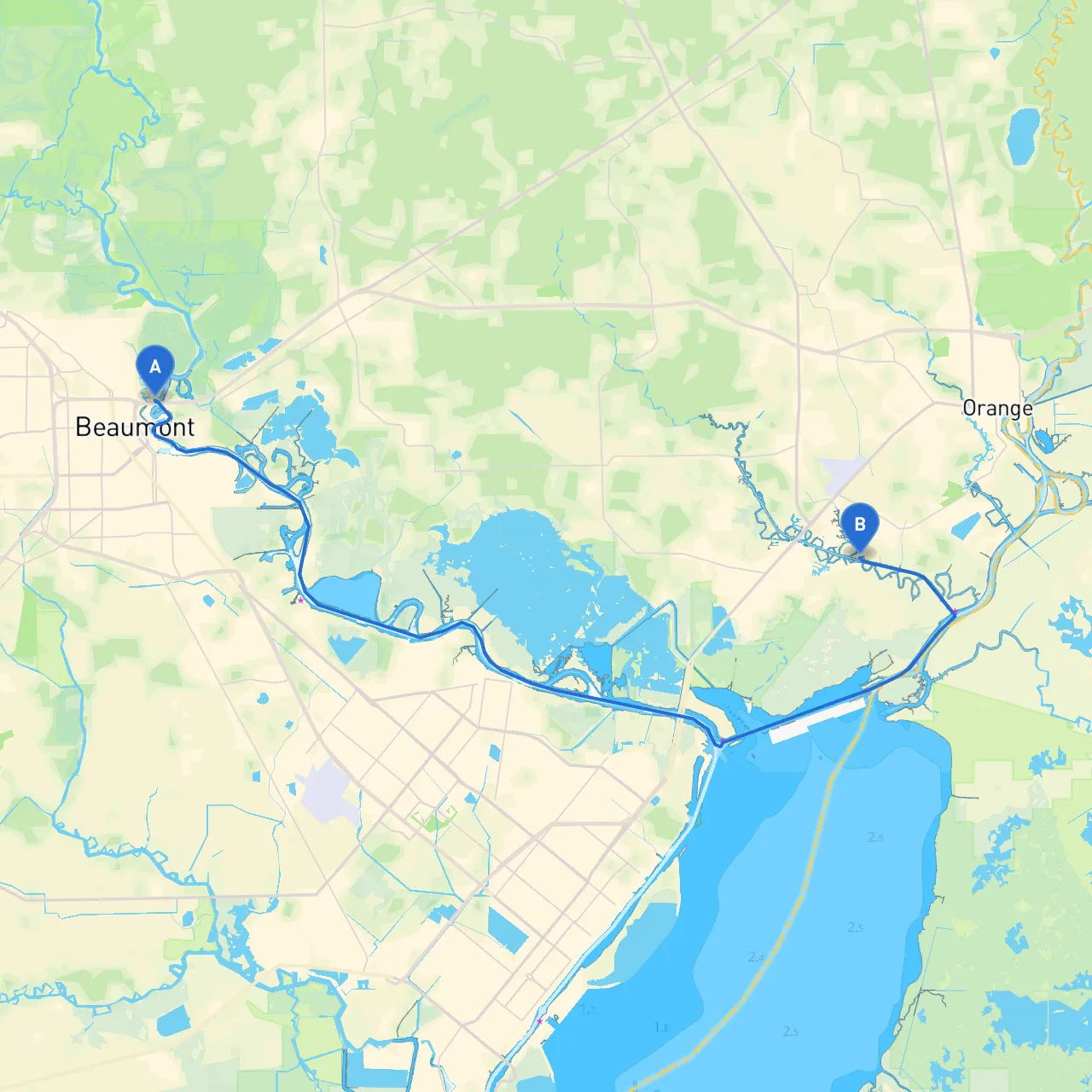 Beaumont to Orange