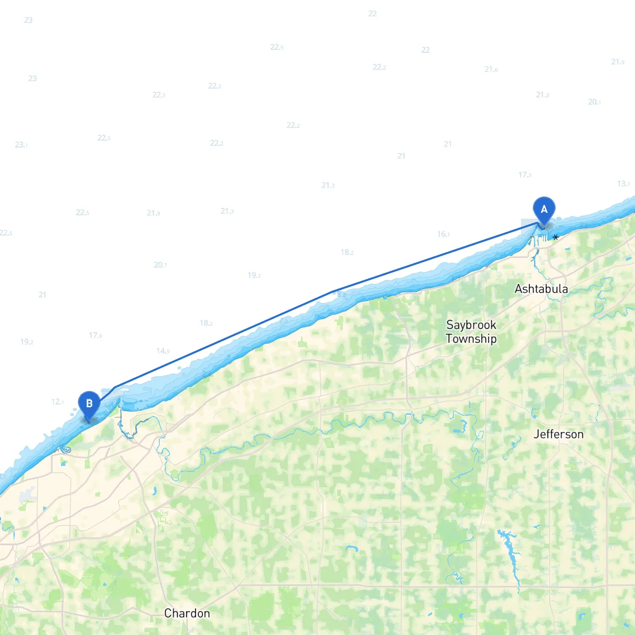 Ashtabula to Mentor