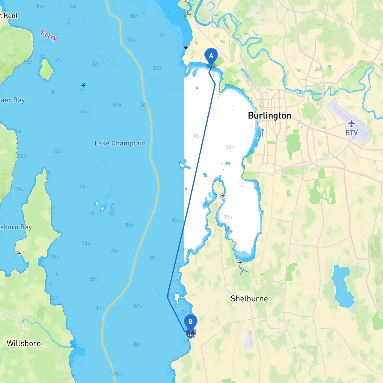 Burlington to Shelburne