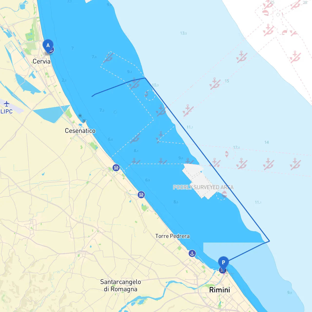 Cervia to Rimini