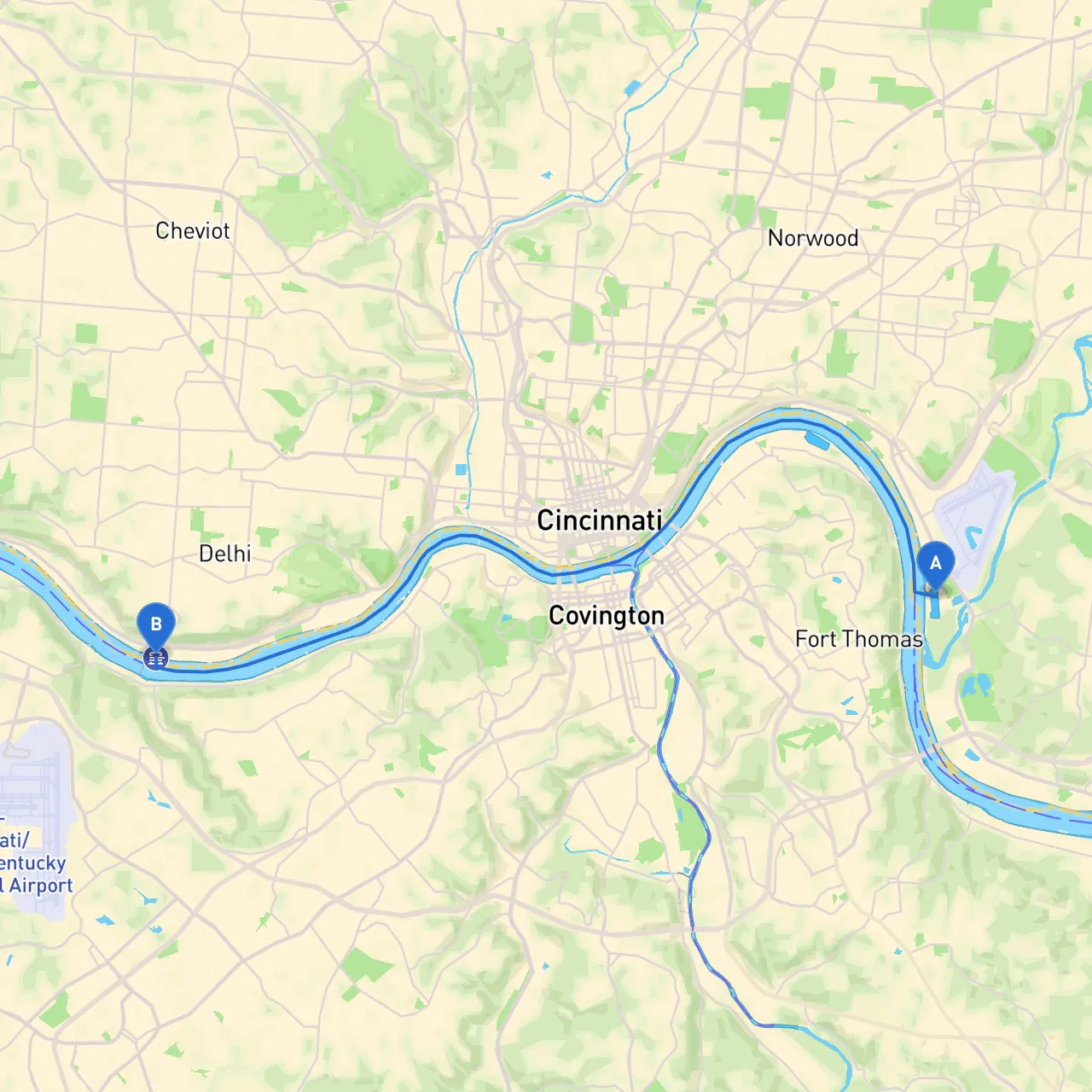 Cincinnati to Hamilton