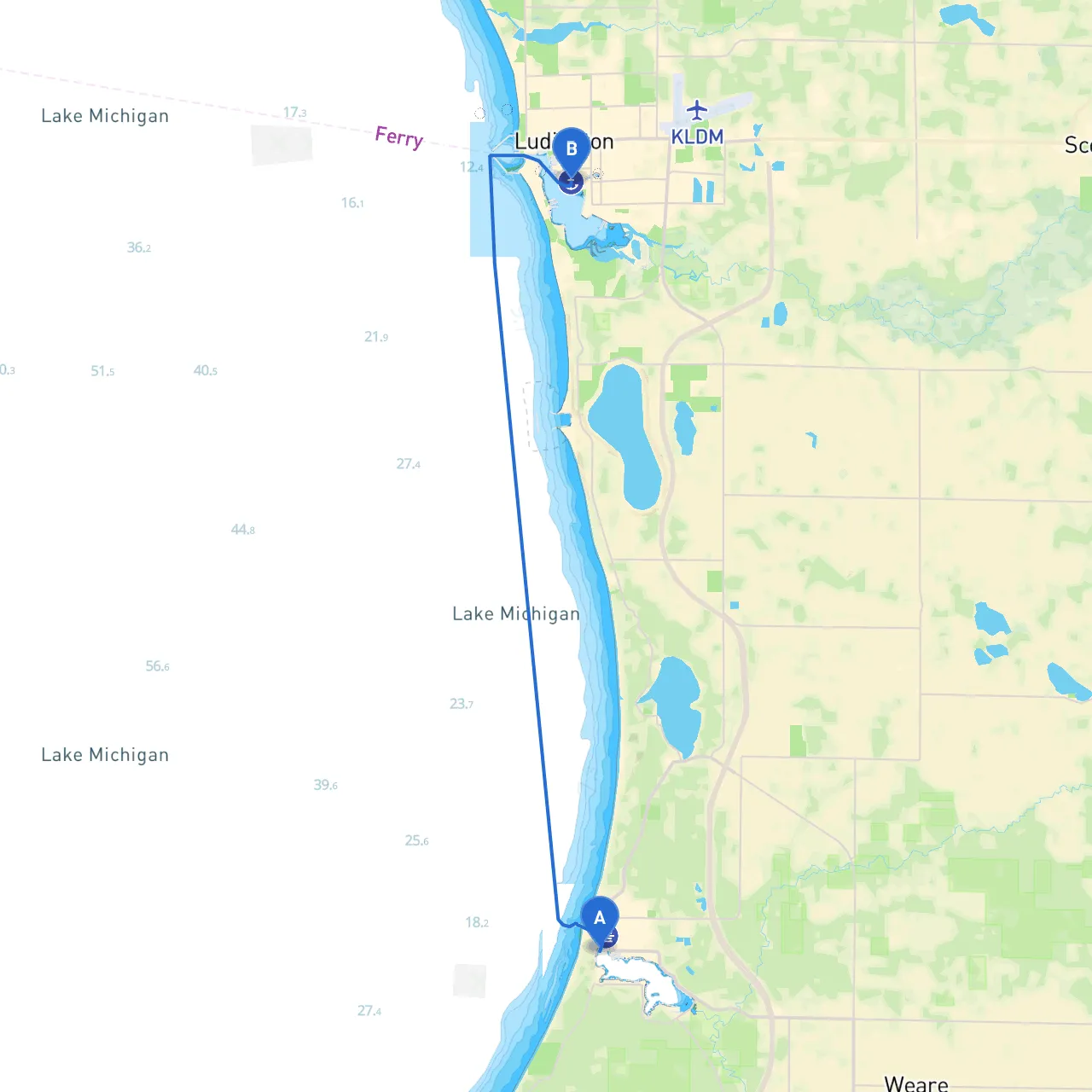 Pentwater to Ludington