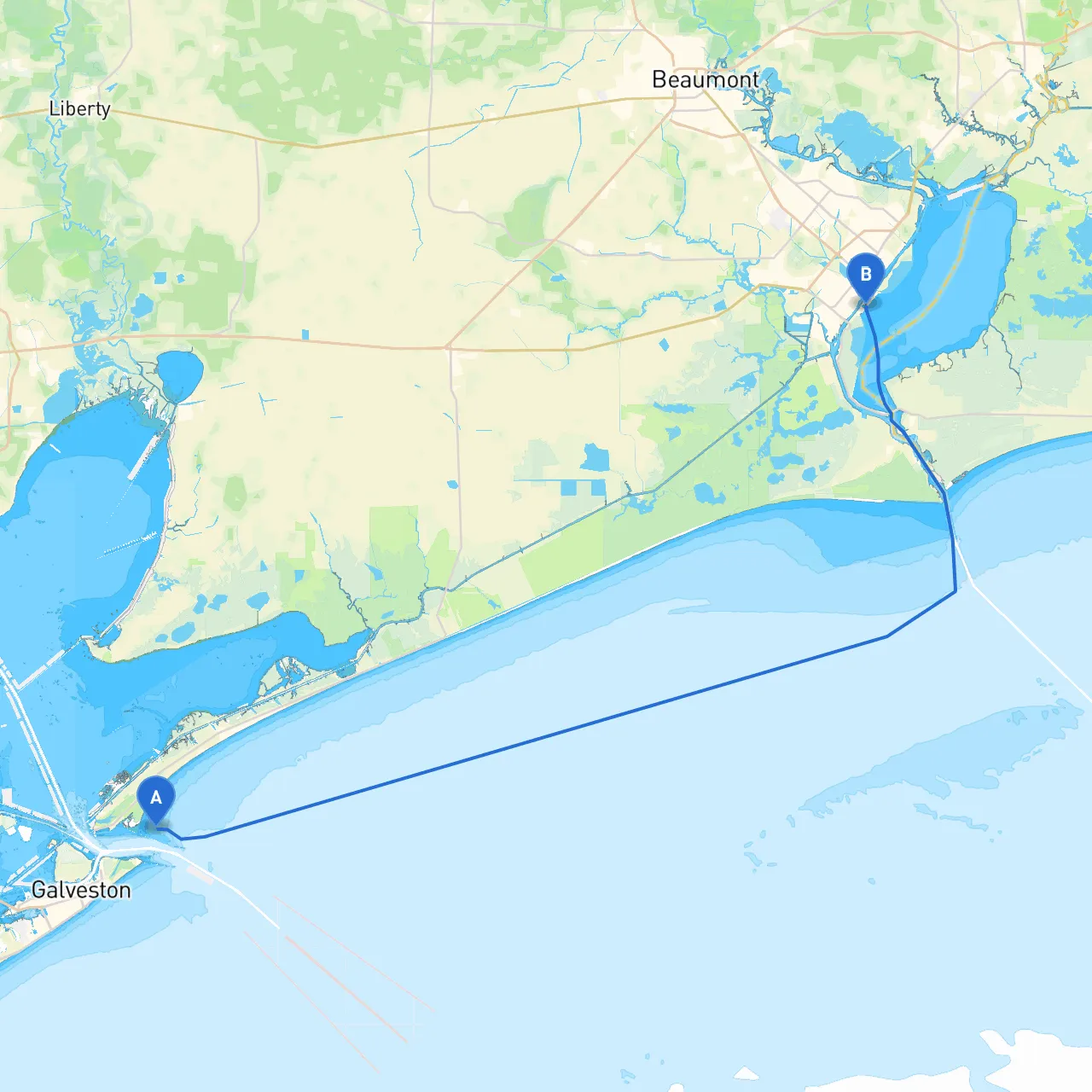 Galveston to Port Arthur