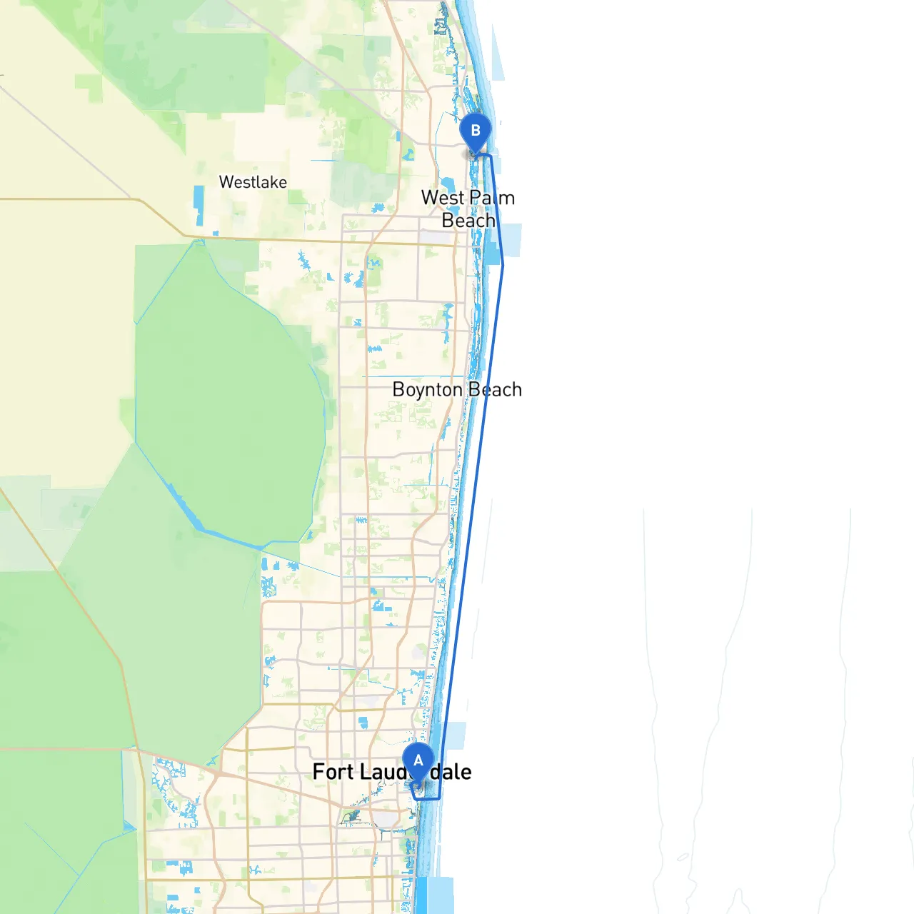 Fort Lauderdale to Palm Beach