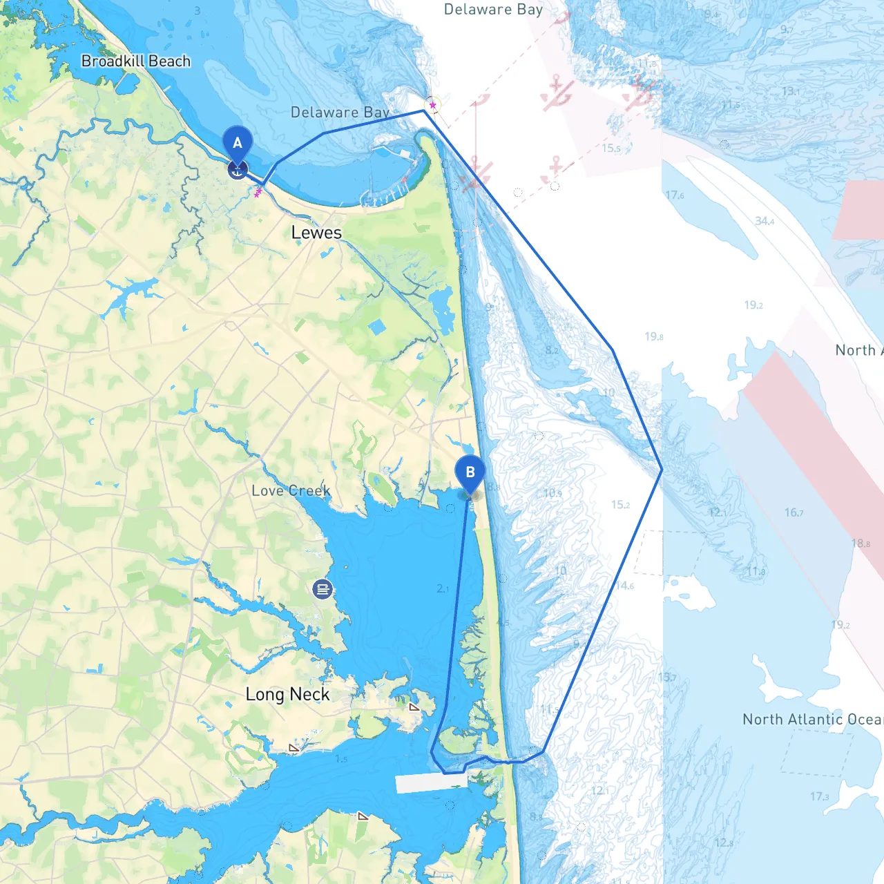 Lewes to Dewey Beach