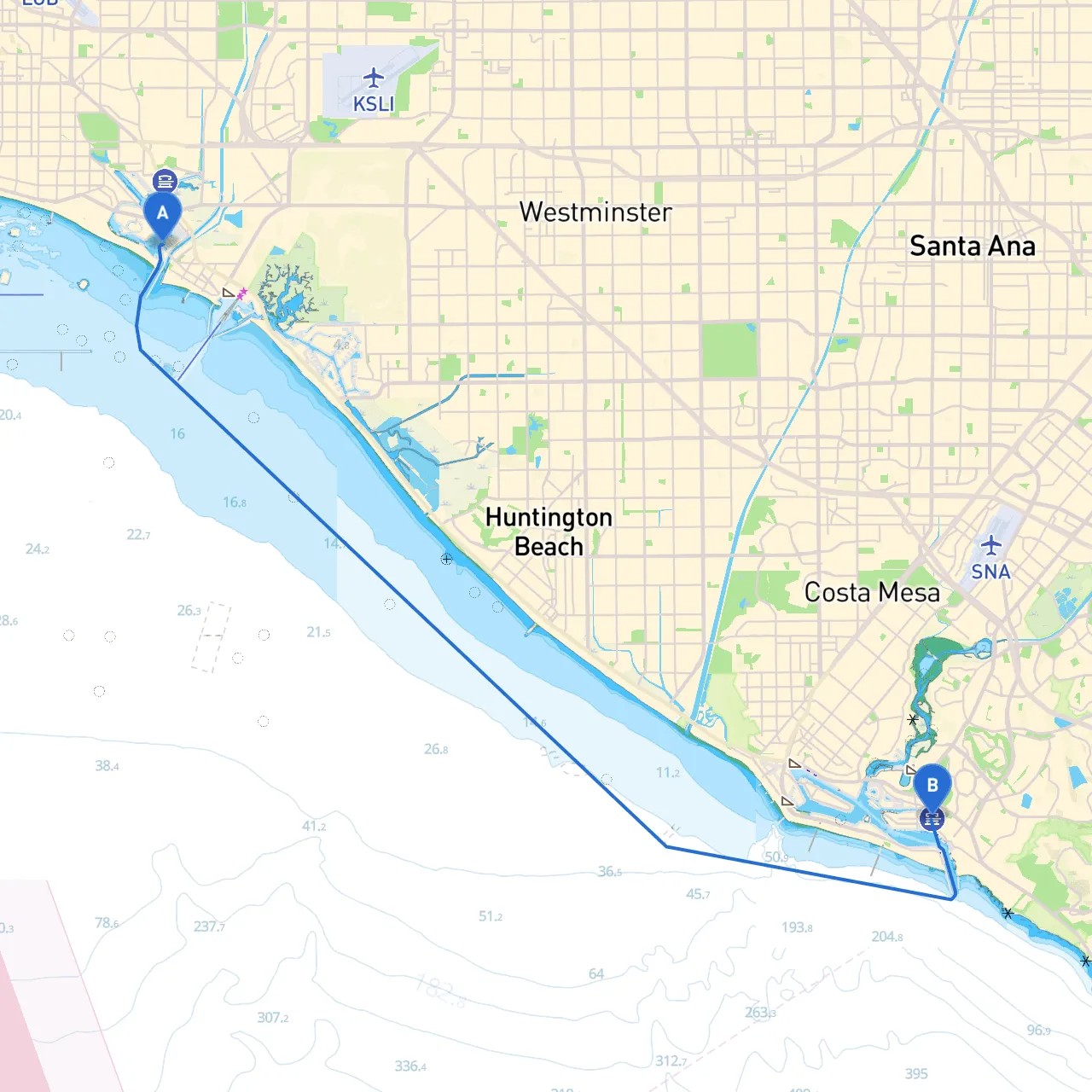 Long Beach to Corona Del Mar