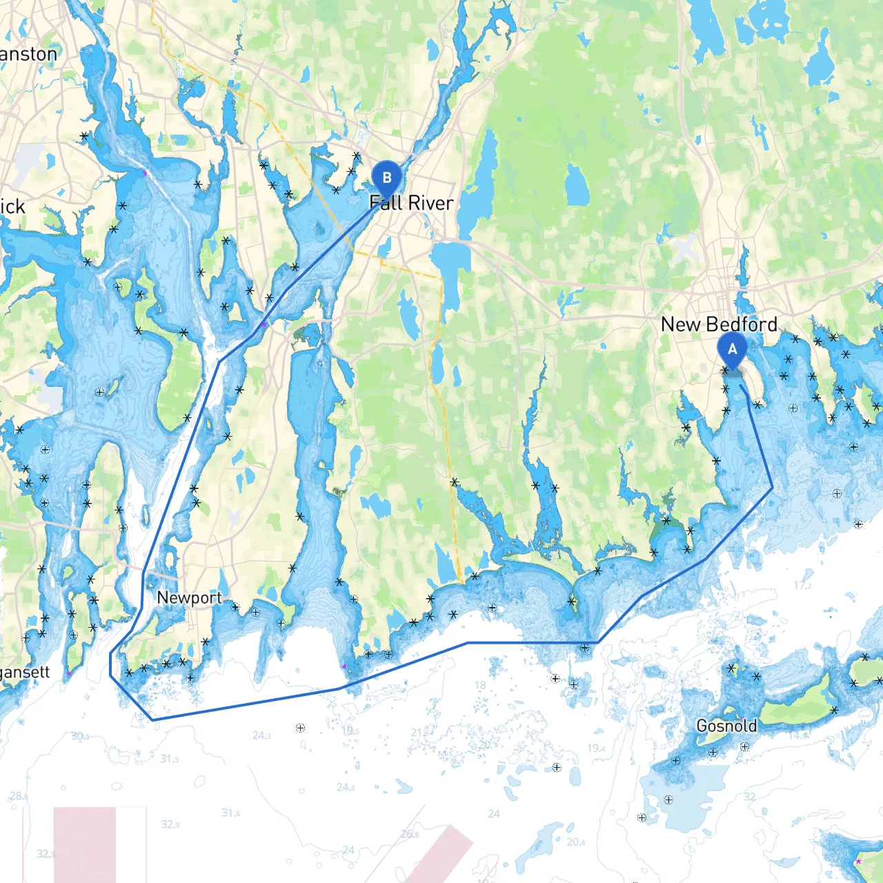 New Bedford to Fall River