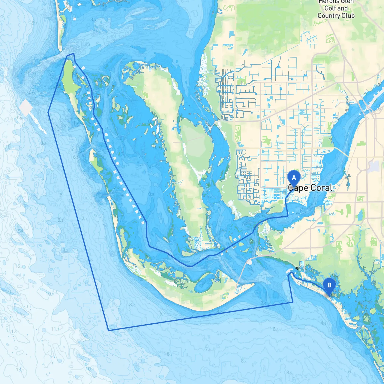 Cape Coral to Ft. Myers Beach