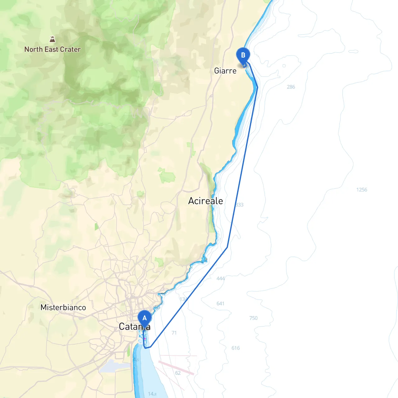 Catania to Riposto