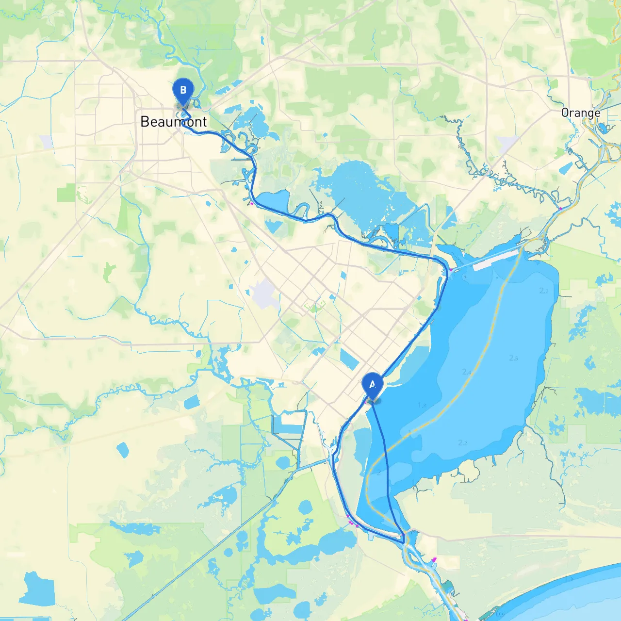 Port Arthur to Beaumont