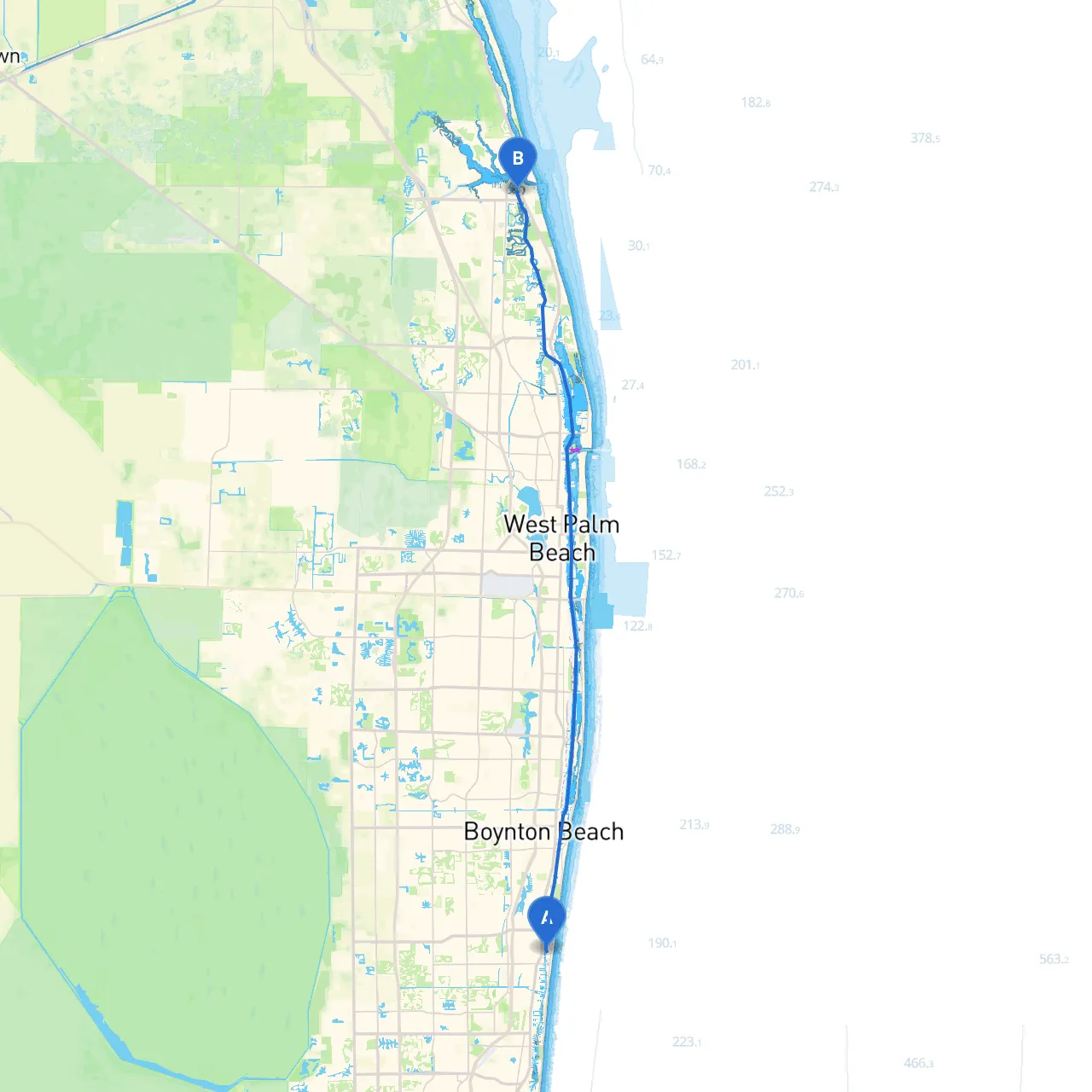 Delray Beach to Jupiter