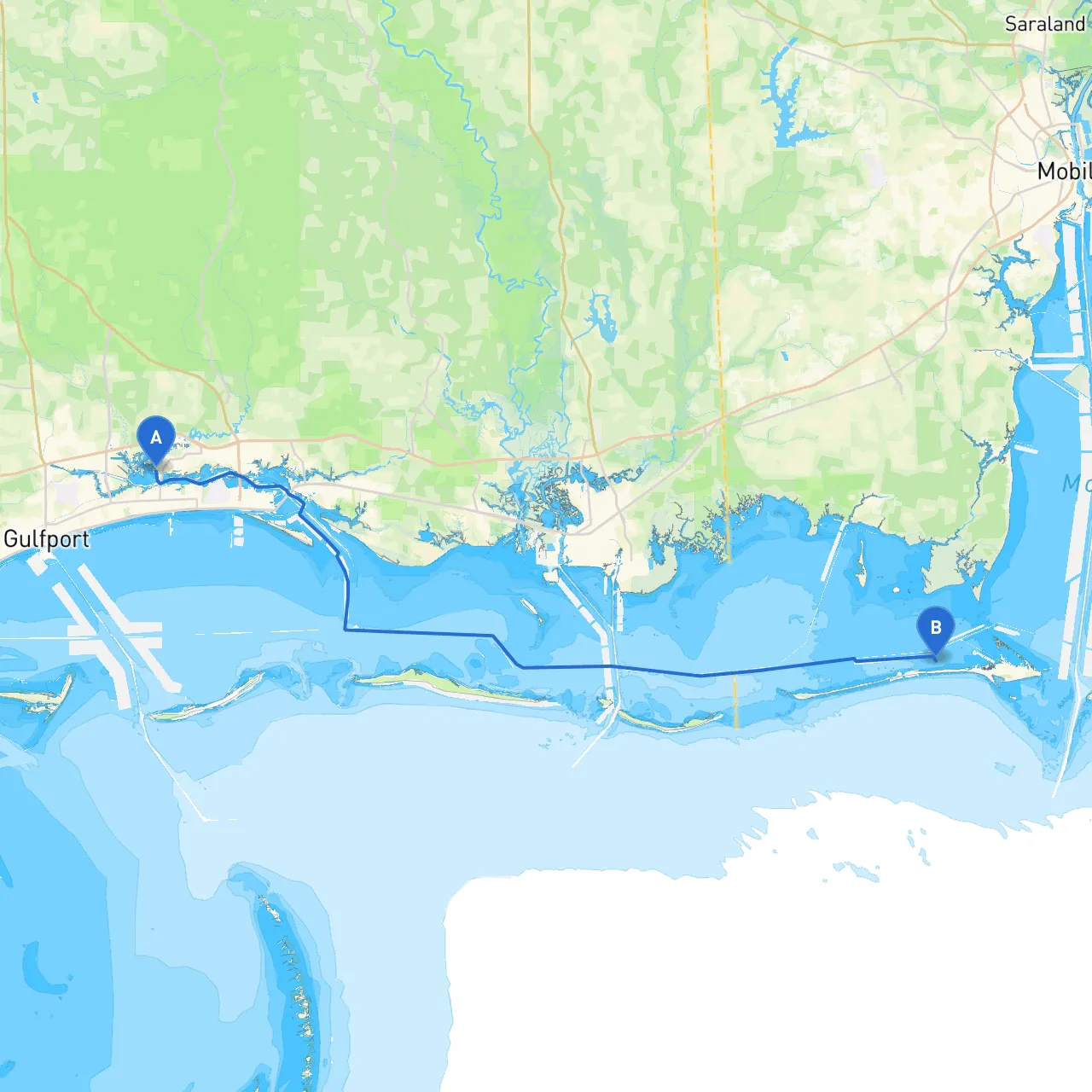 Biloxi to Dauphin Island