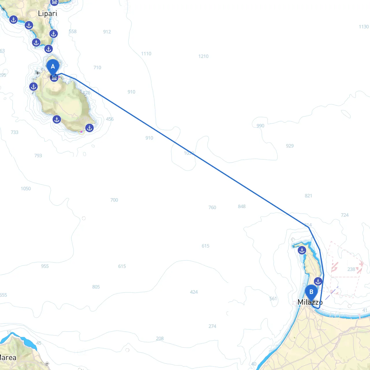 Vulcano to Milazzo
