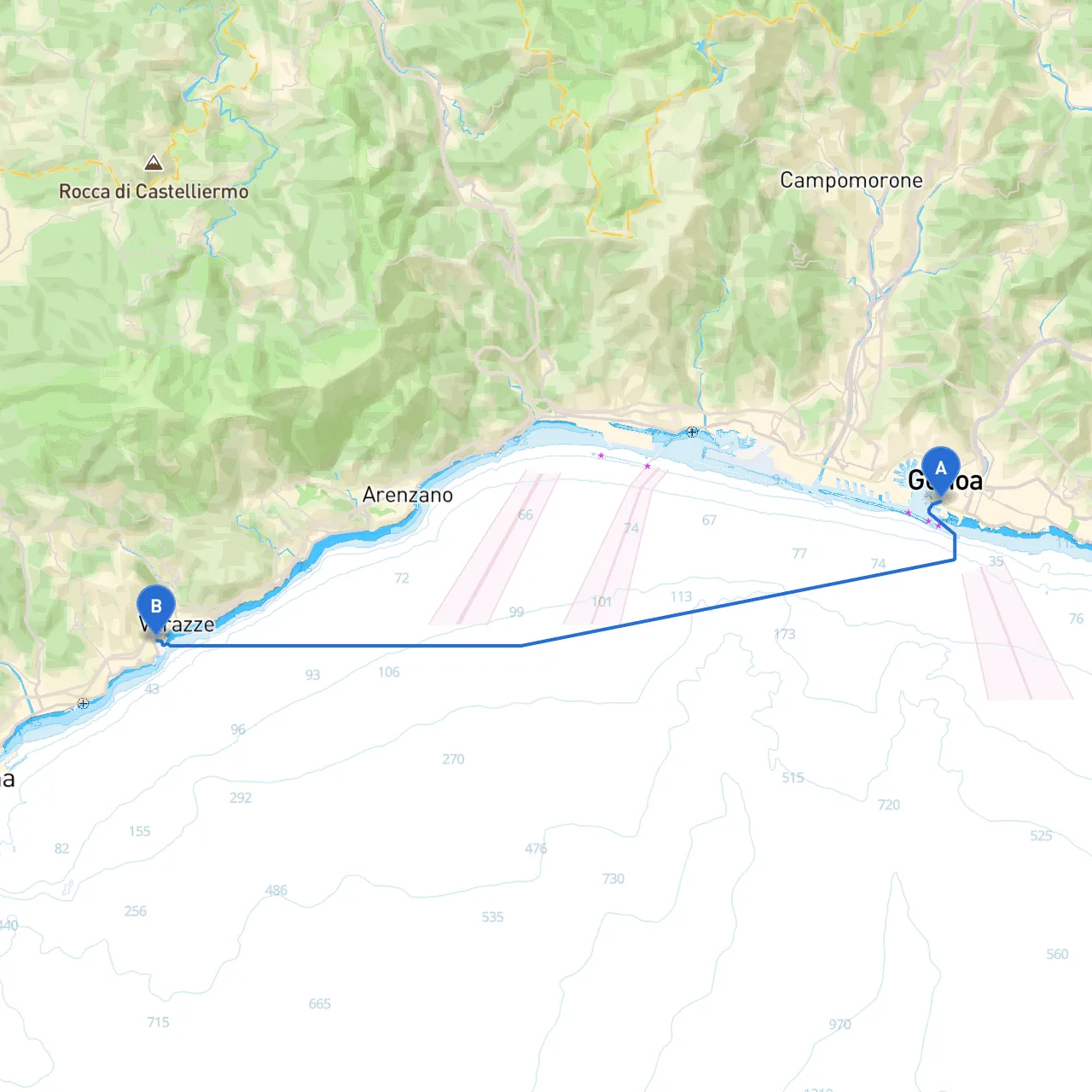 Genoa to Varazze