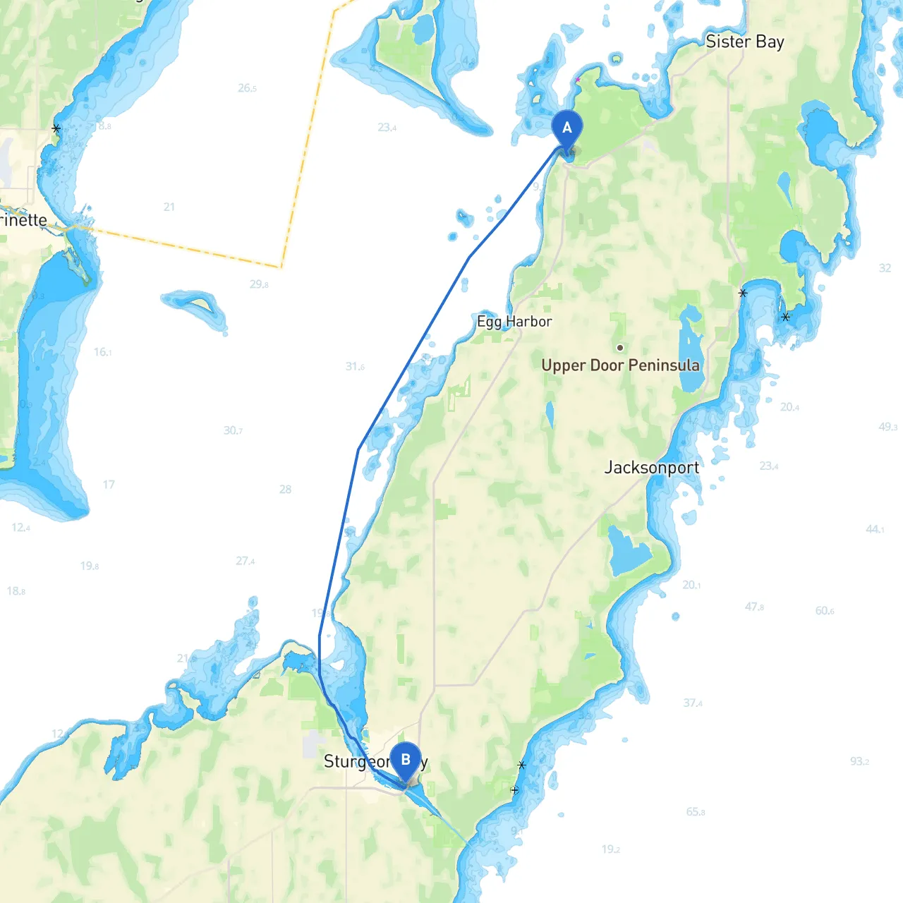 Fish Creek to Sturgeon Bay