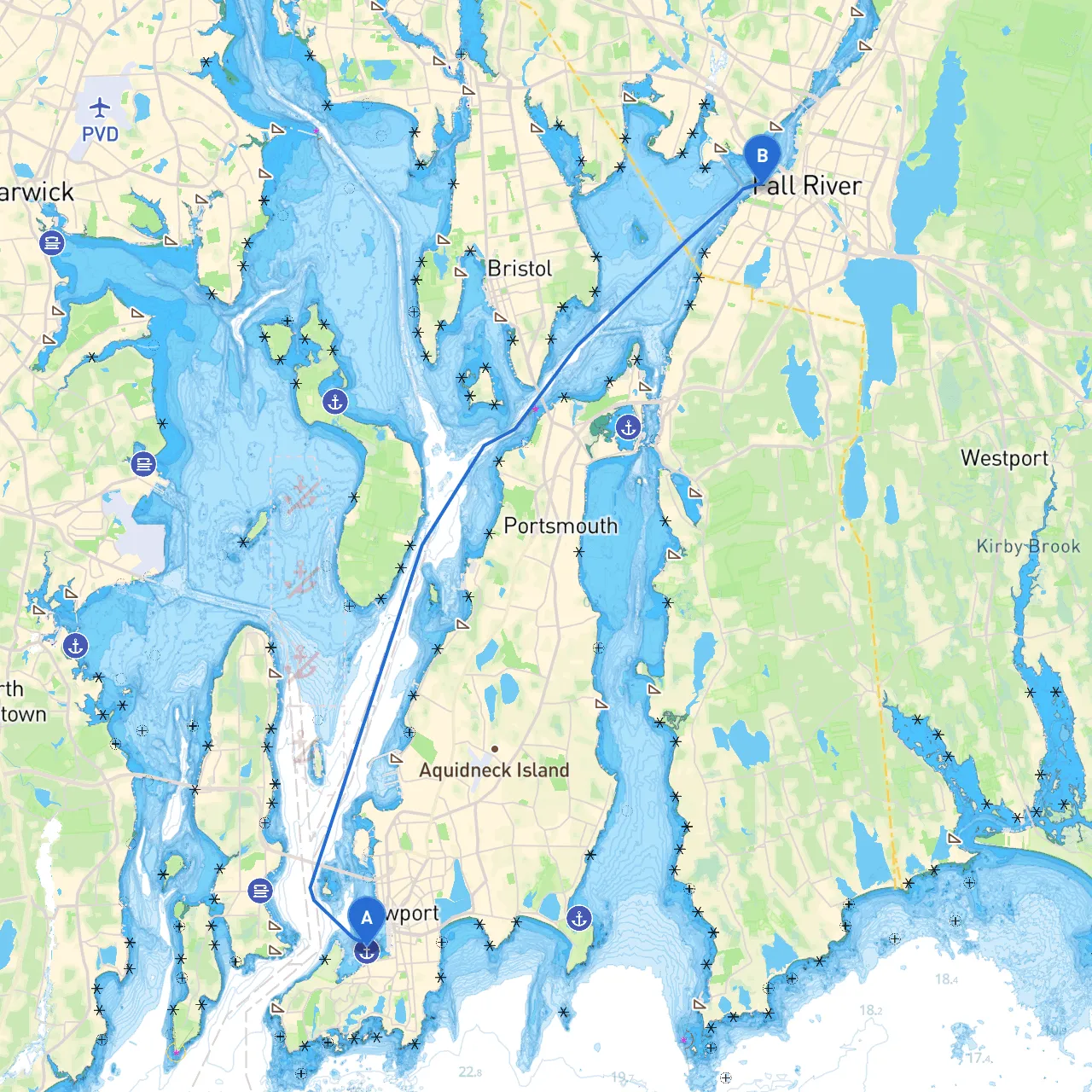 Newport to Fall River