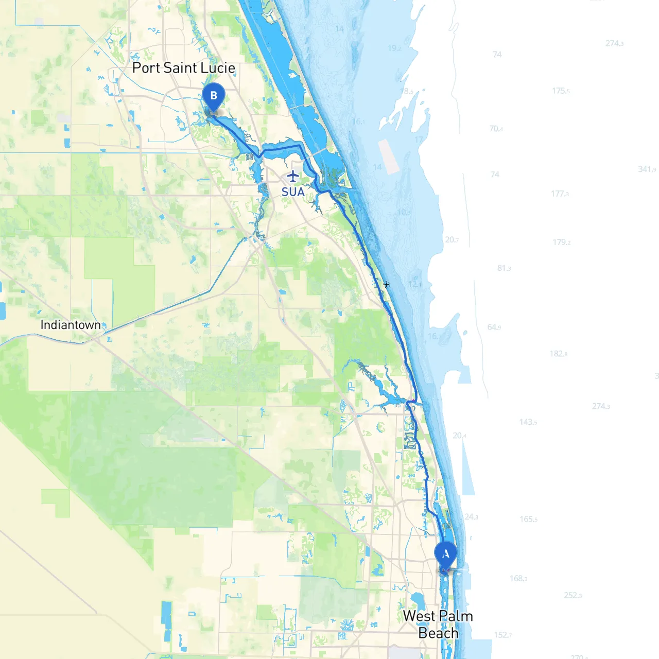 Palm Beach to Port St. Lucie