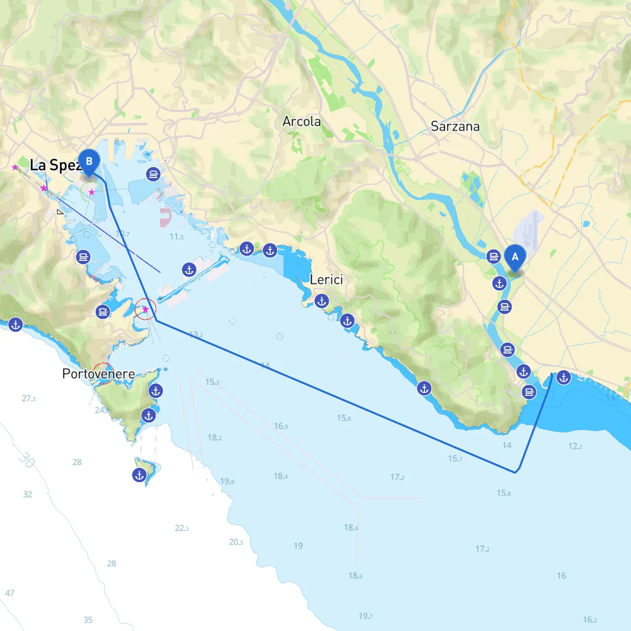 Sarzana to La Spezia