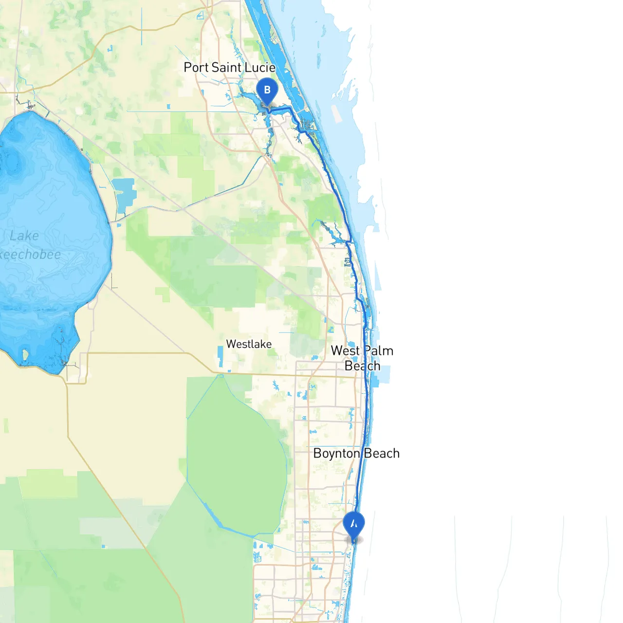 Boca Raton to Stuart