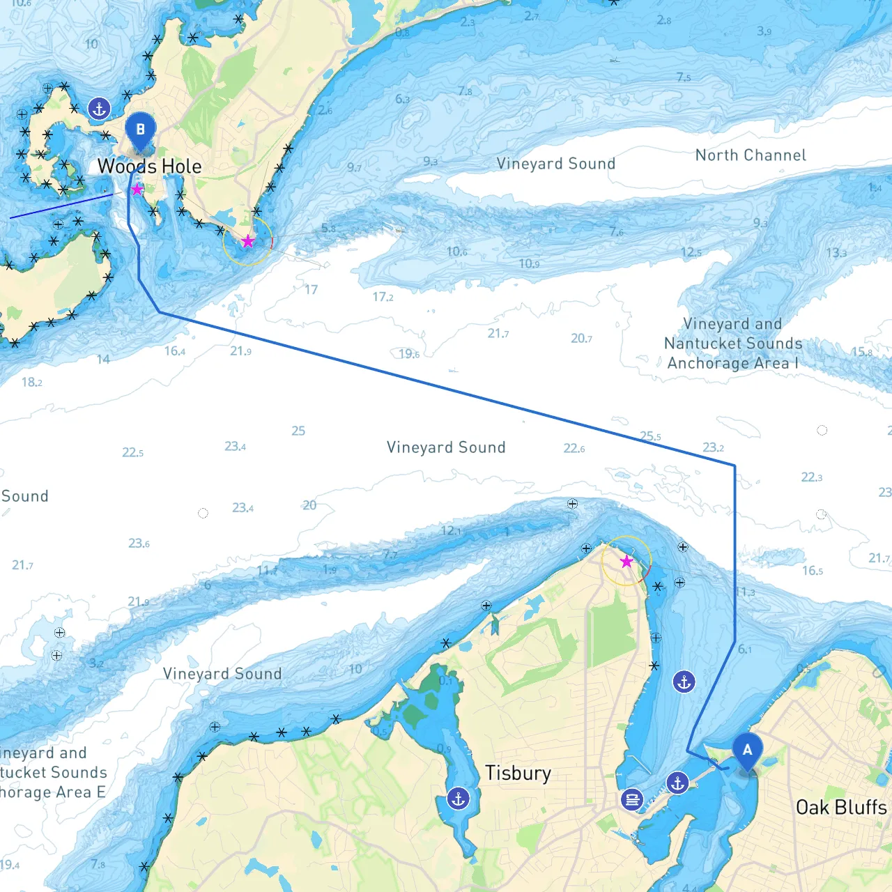 Oak Bluffs to Woods Hole