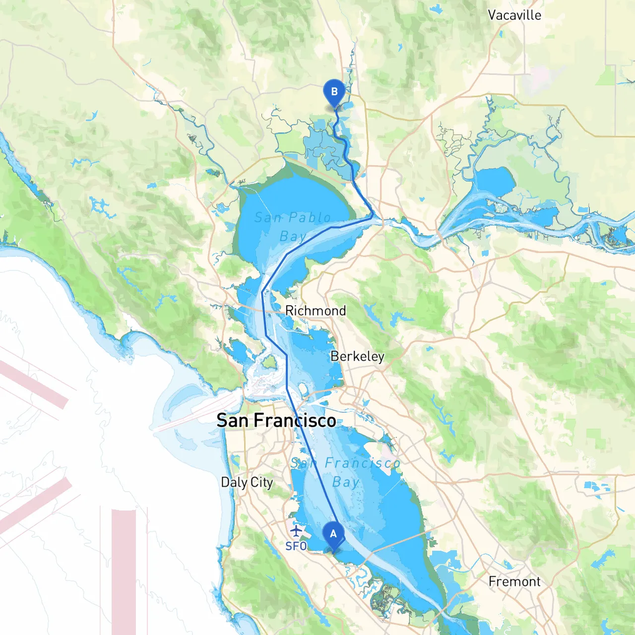 San Mateo to Napa