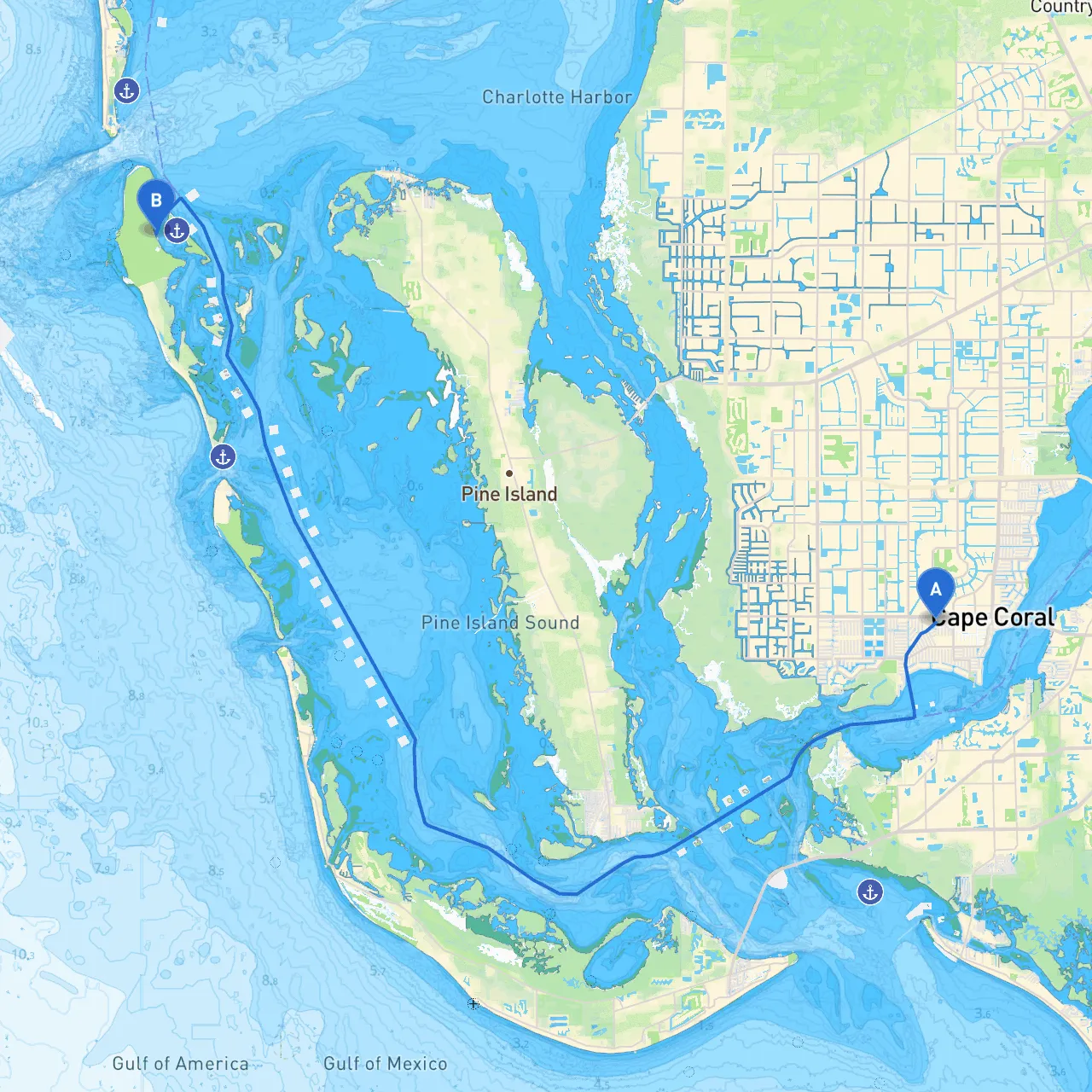 Cape Coral to Cayo Costa