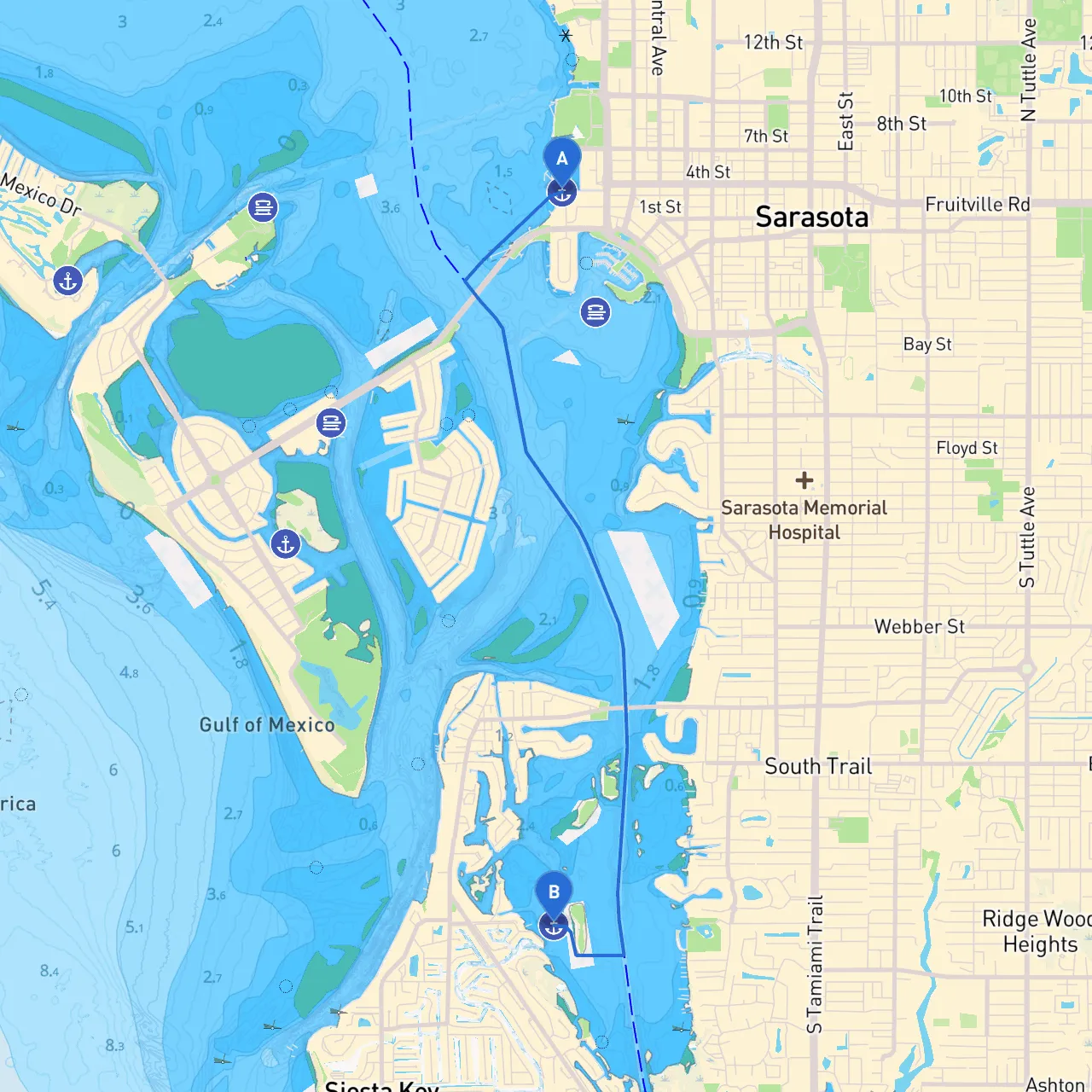 Sarasota to Siesta Key