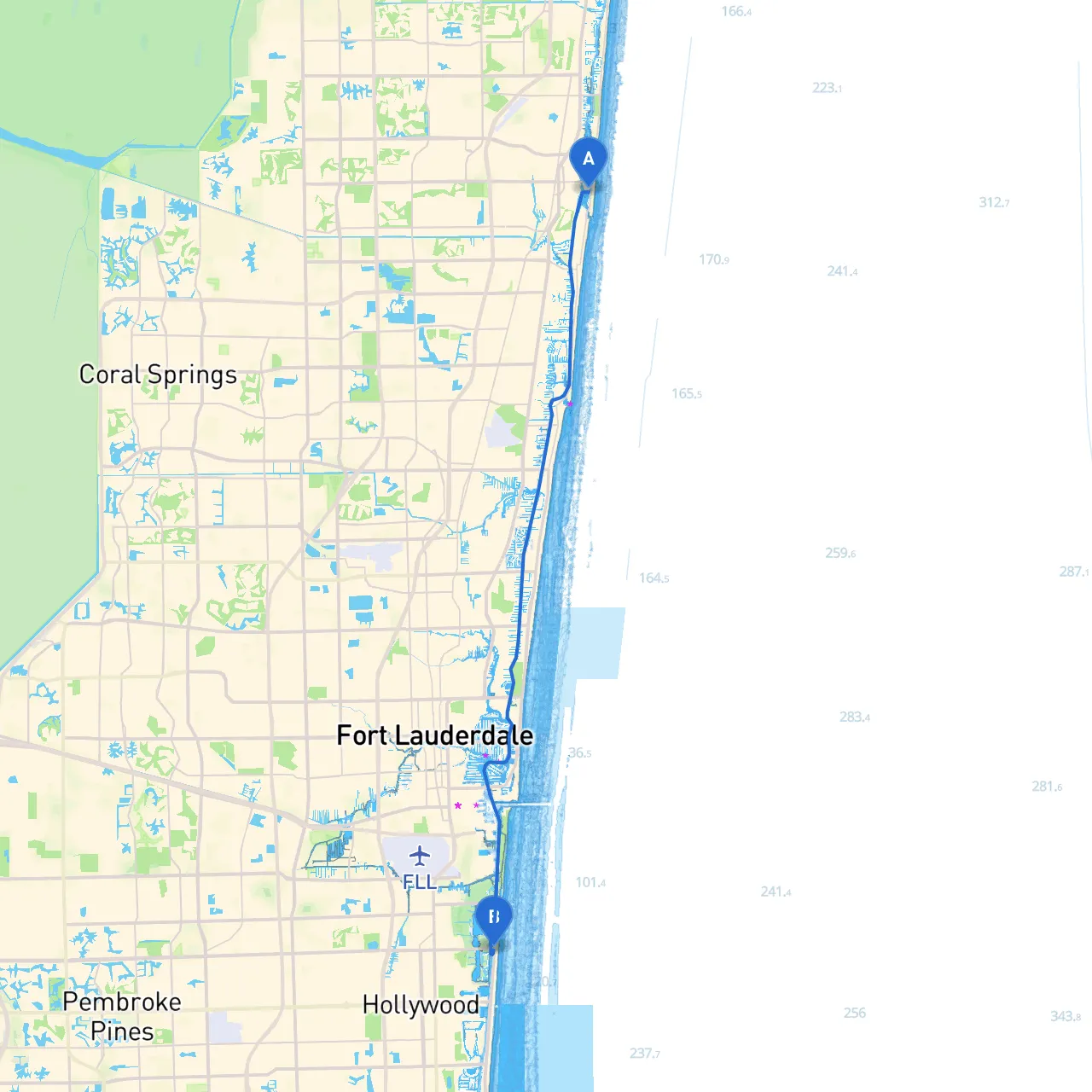 Boca Raton to Hollywood