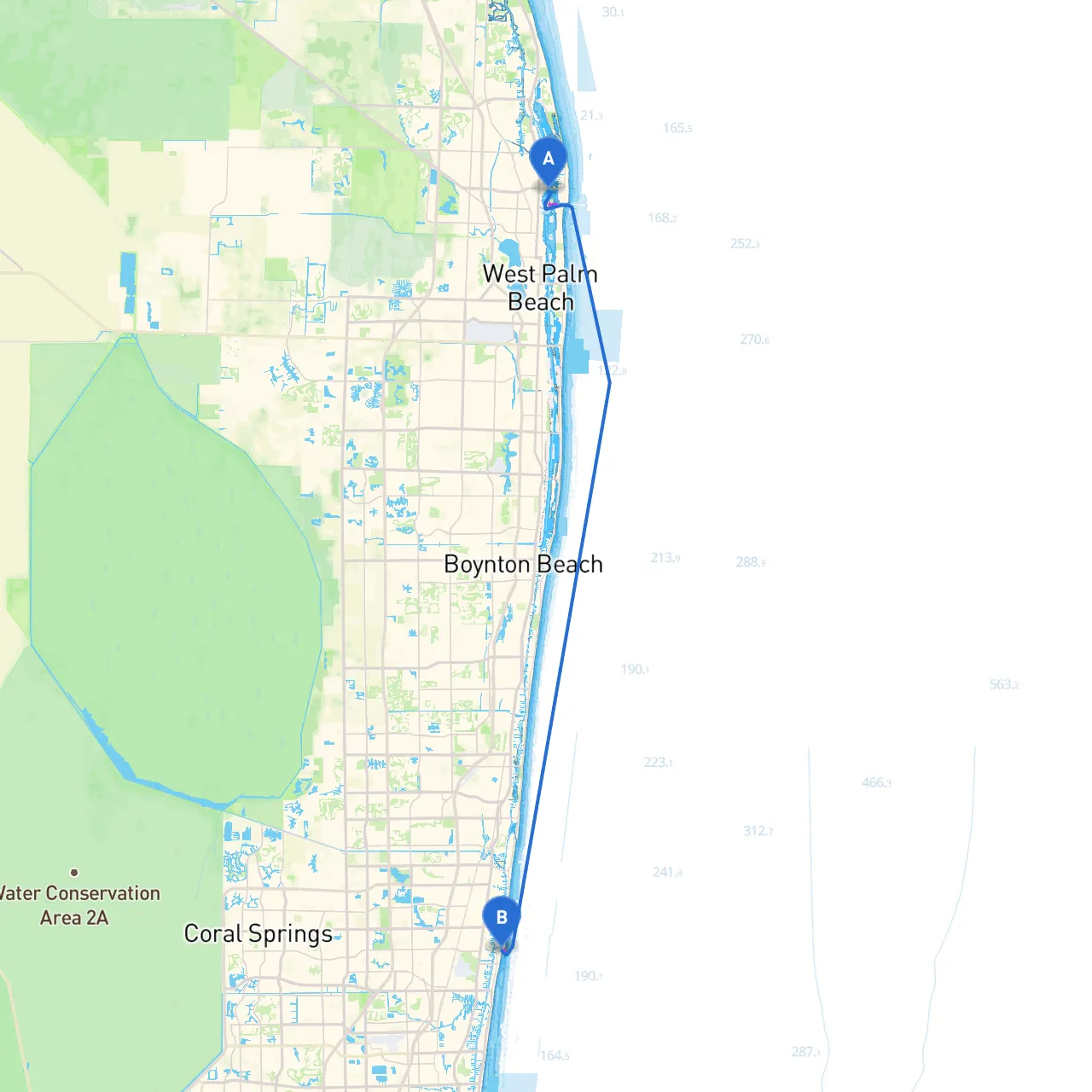 Riviera Beach to Pompano Beach