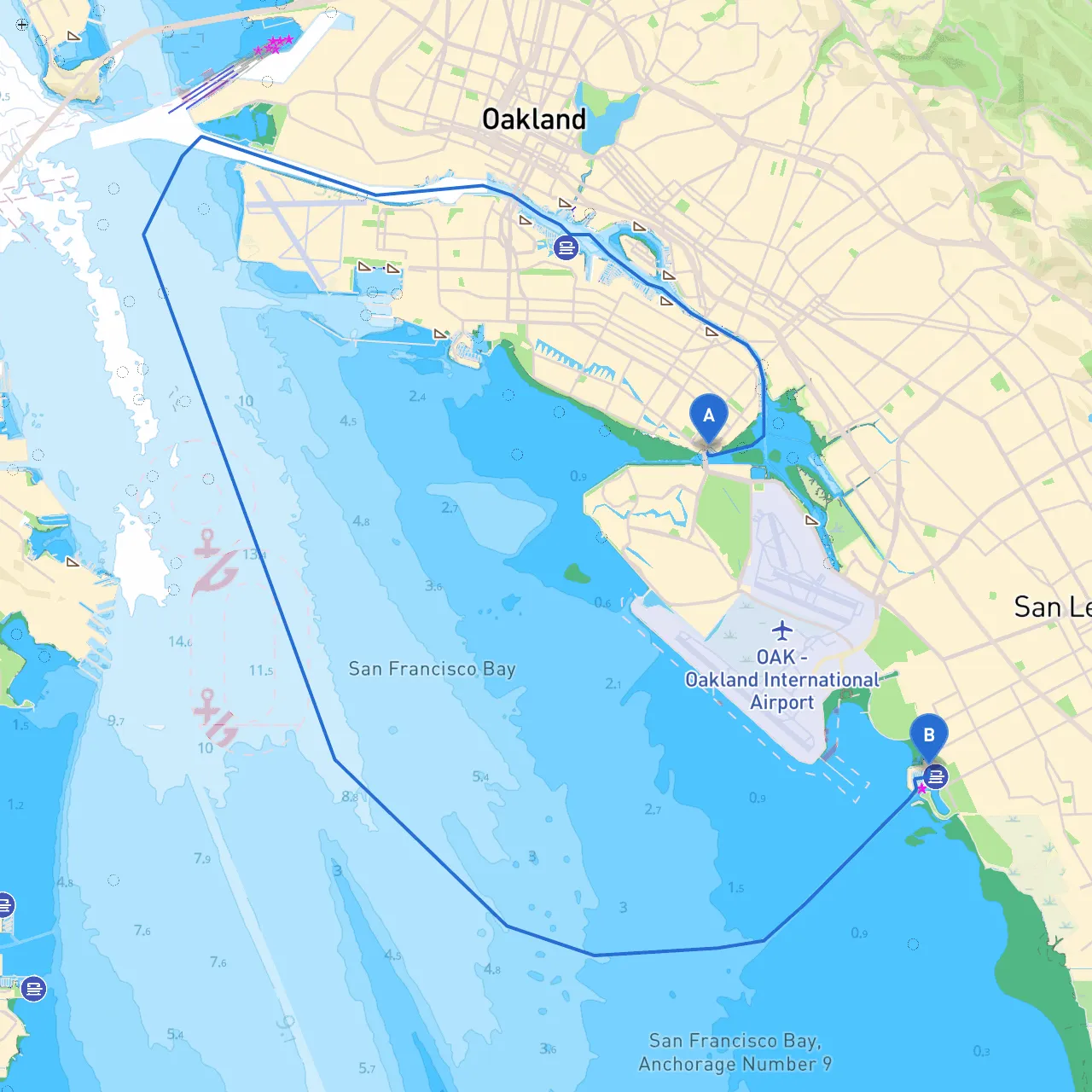Alameda to San Leandro