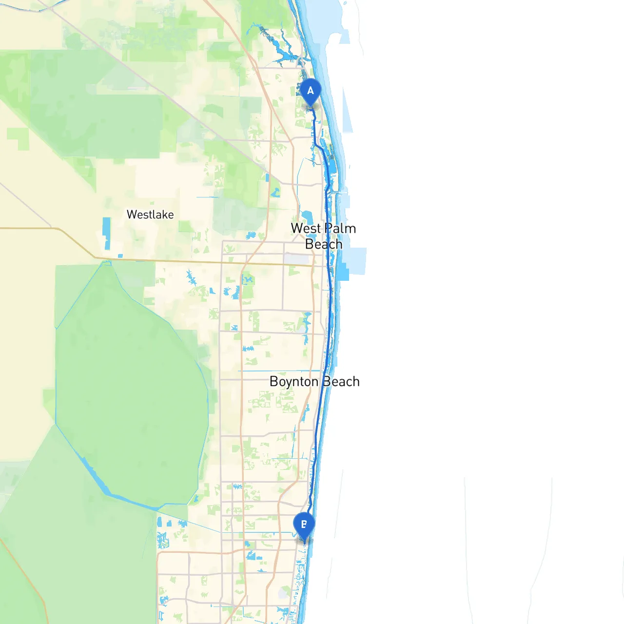 Palm Beach Gardens to Deerfield Beach