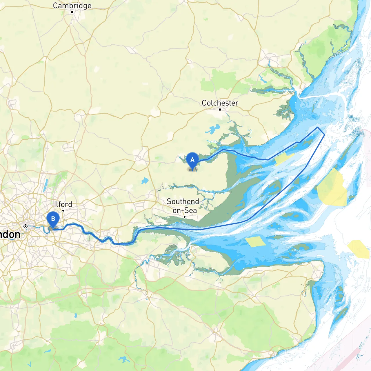 Chelmsford to Greenwich