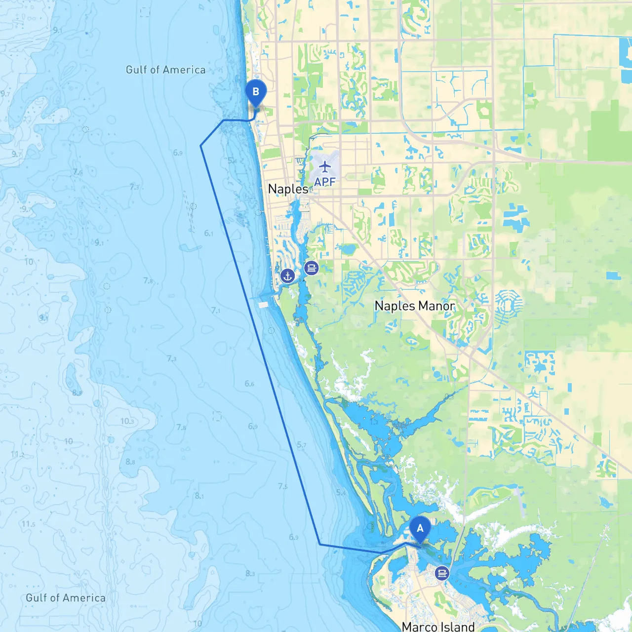 Marco Island to Naples