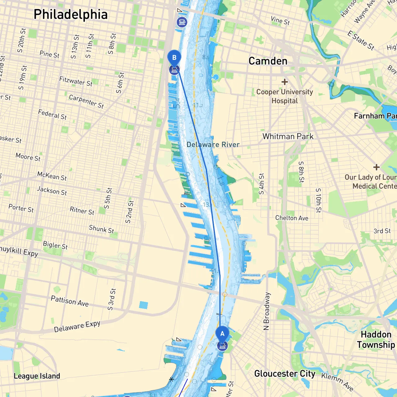 Gloucester City to Philadelphia