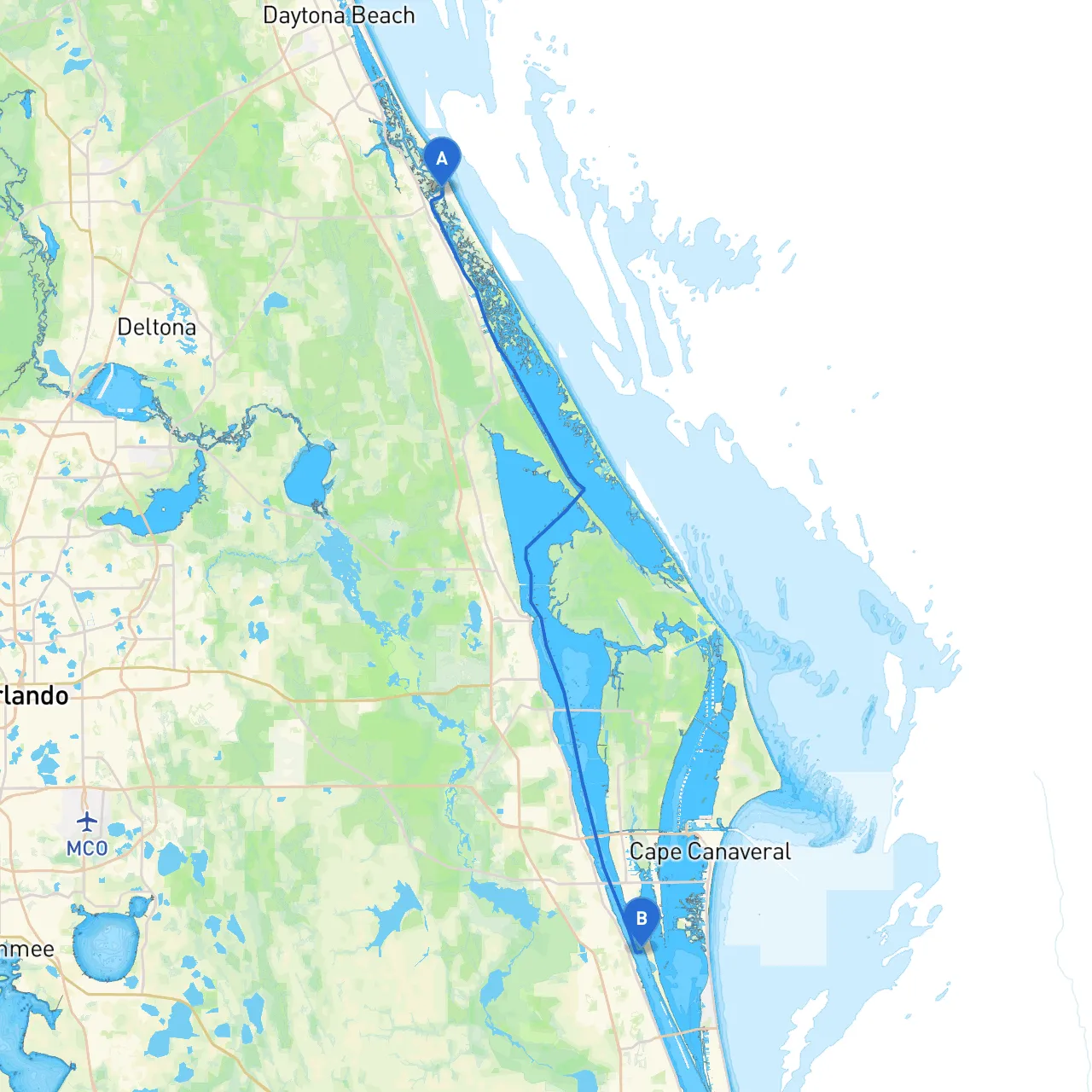 New Smyrna Beach to Merritt Island