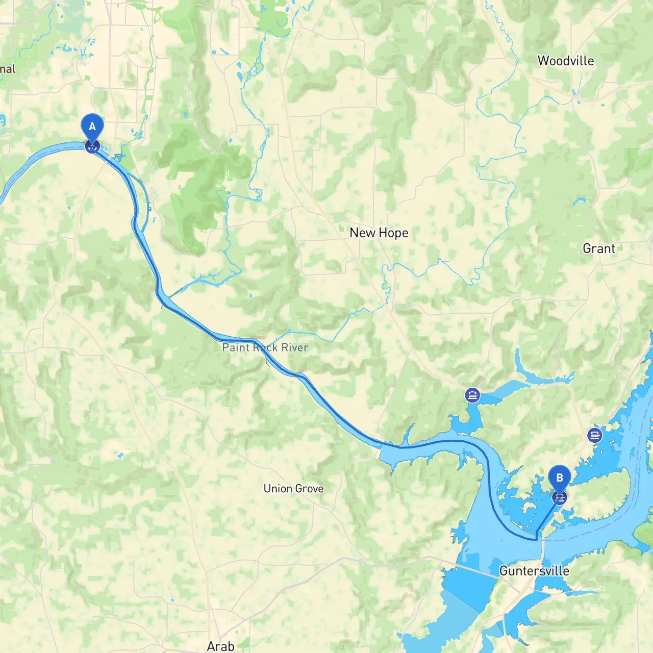 Huntsville to Guntersville