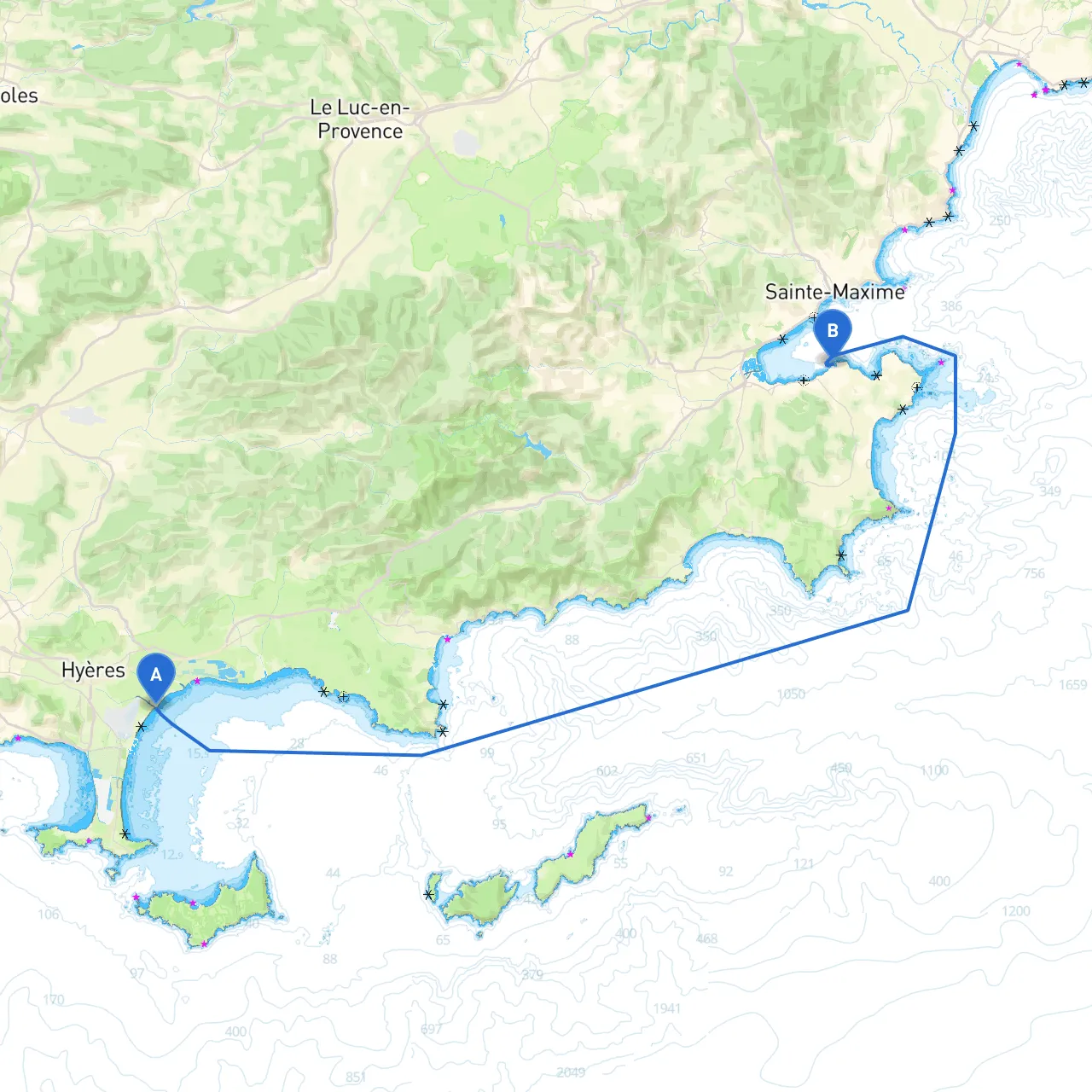 Hyeres to Saint Tropez