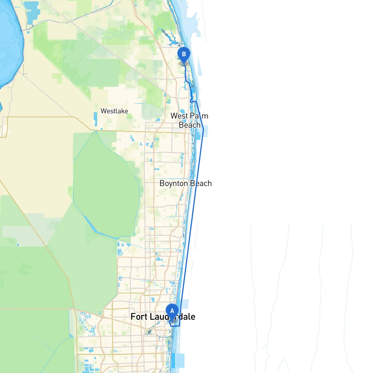 Fort Lauderdale to Palm Beach Gardens