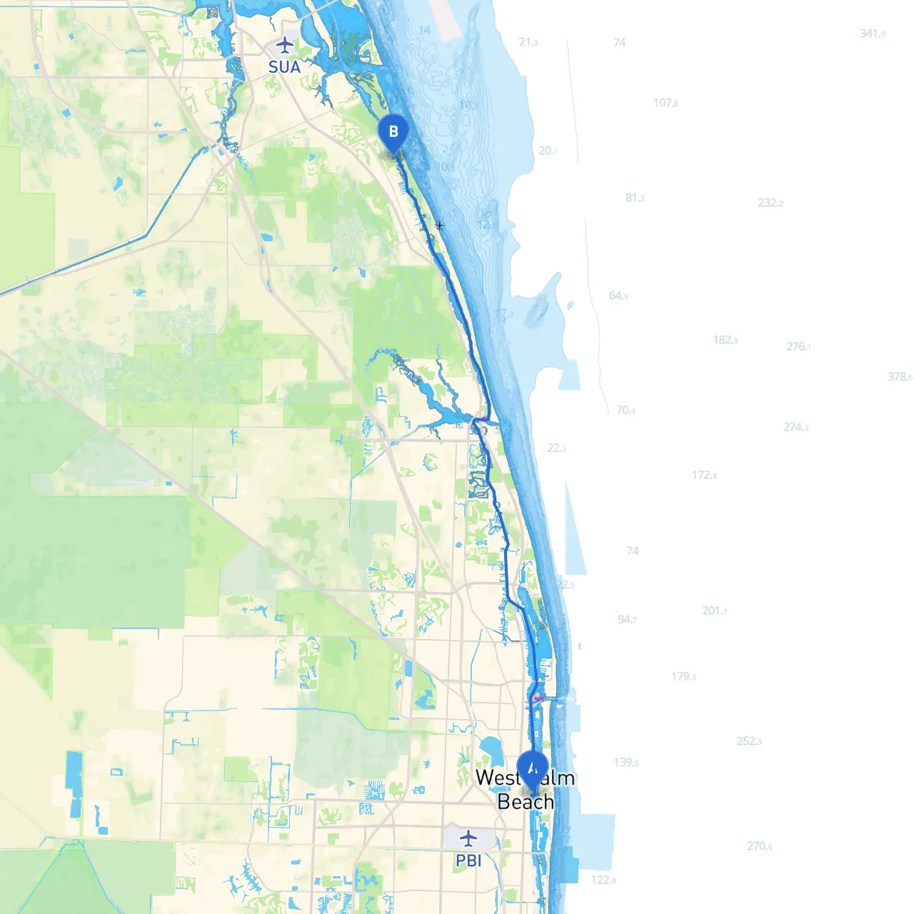 West Palm Beach to Hobe Sound