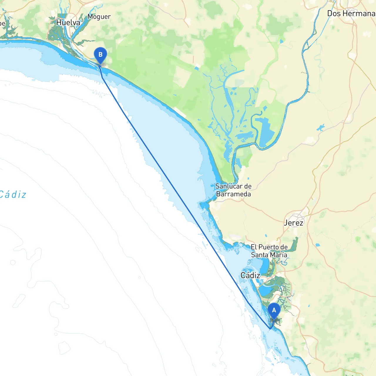 Cadiz to Huelva
