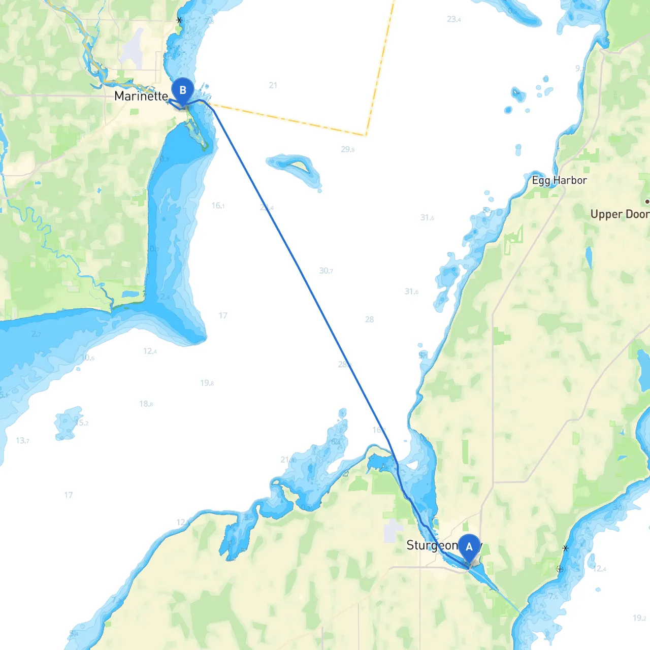 Sturgeon Bay to Marinette