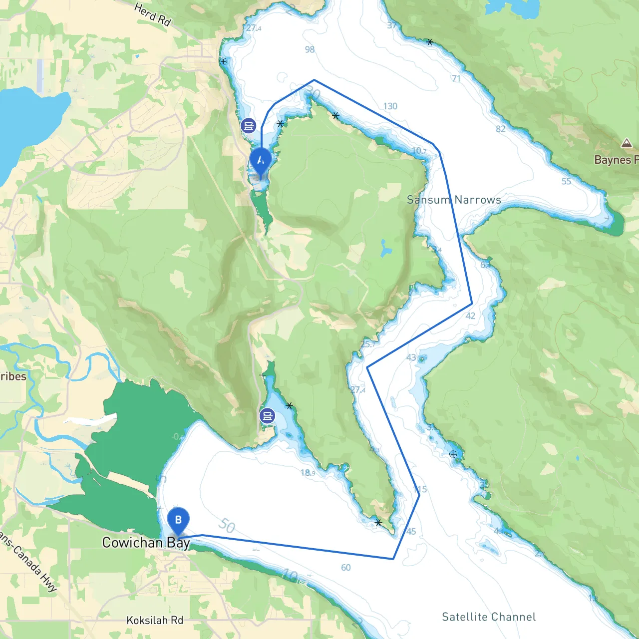 Duncan to Cowichan Bay