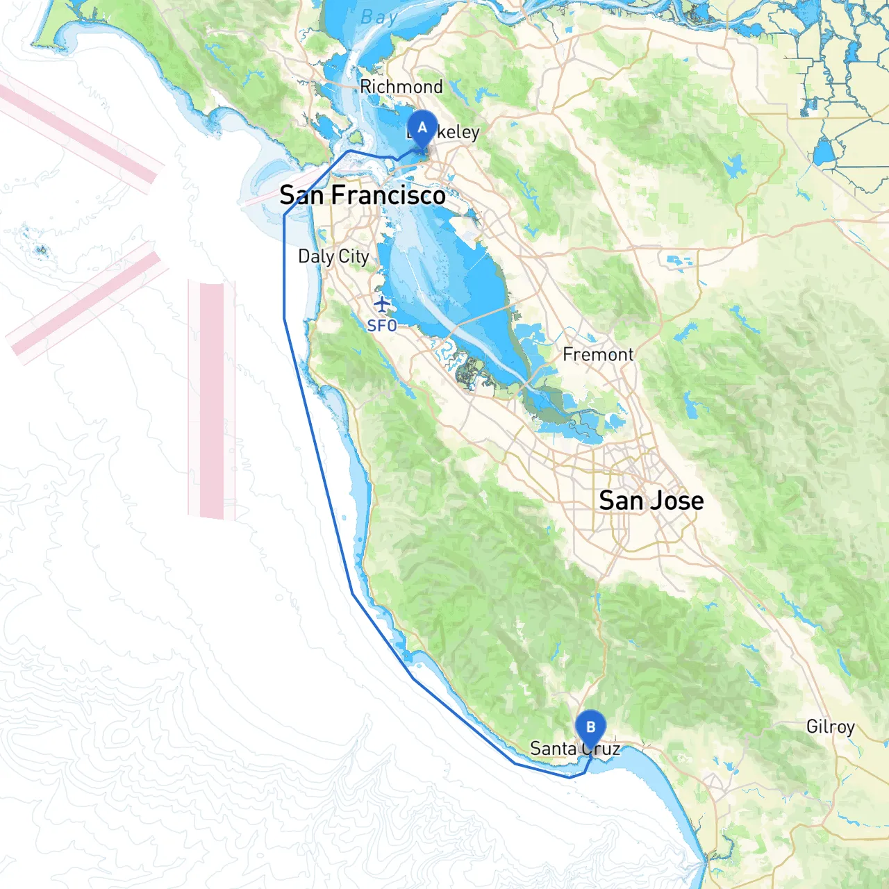 Emeryville to Santa Cruz
