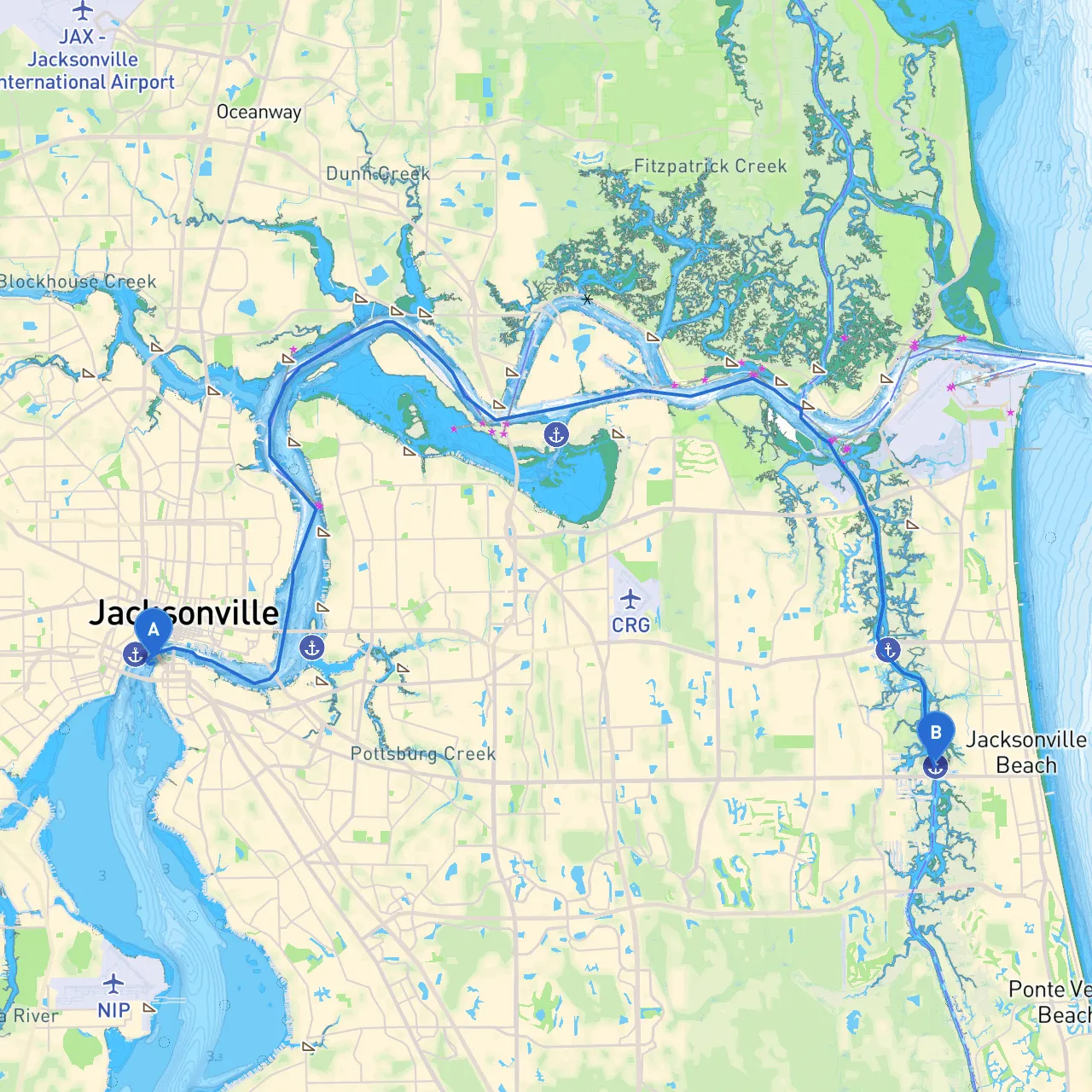Jacksonville to Jacksonville Beach